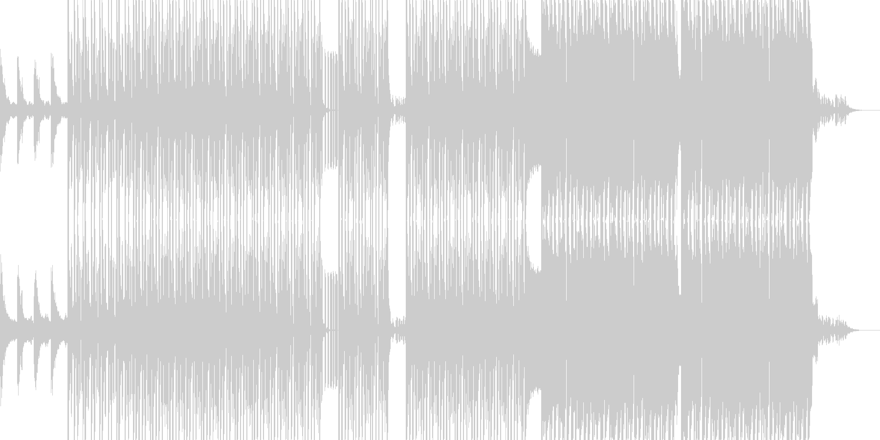 オリエンタルな雰囲気と未来感を感じる曲の未再生の波形