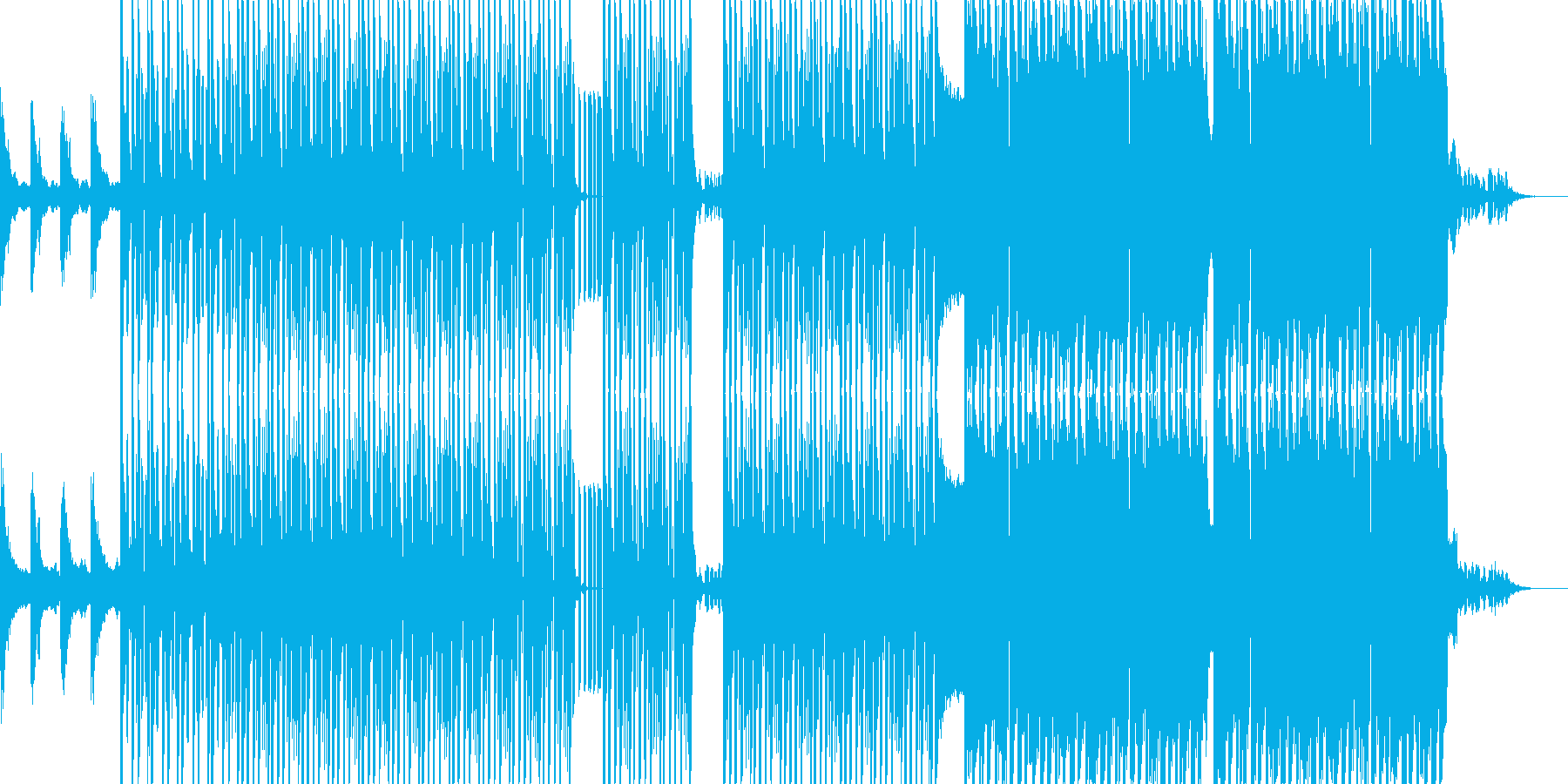 オリエンタルな雰囲気と未来感を感じる曲の再生済みの波形