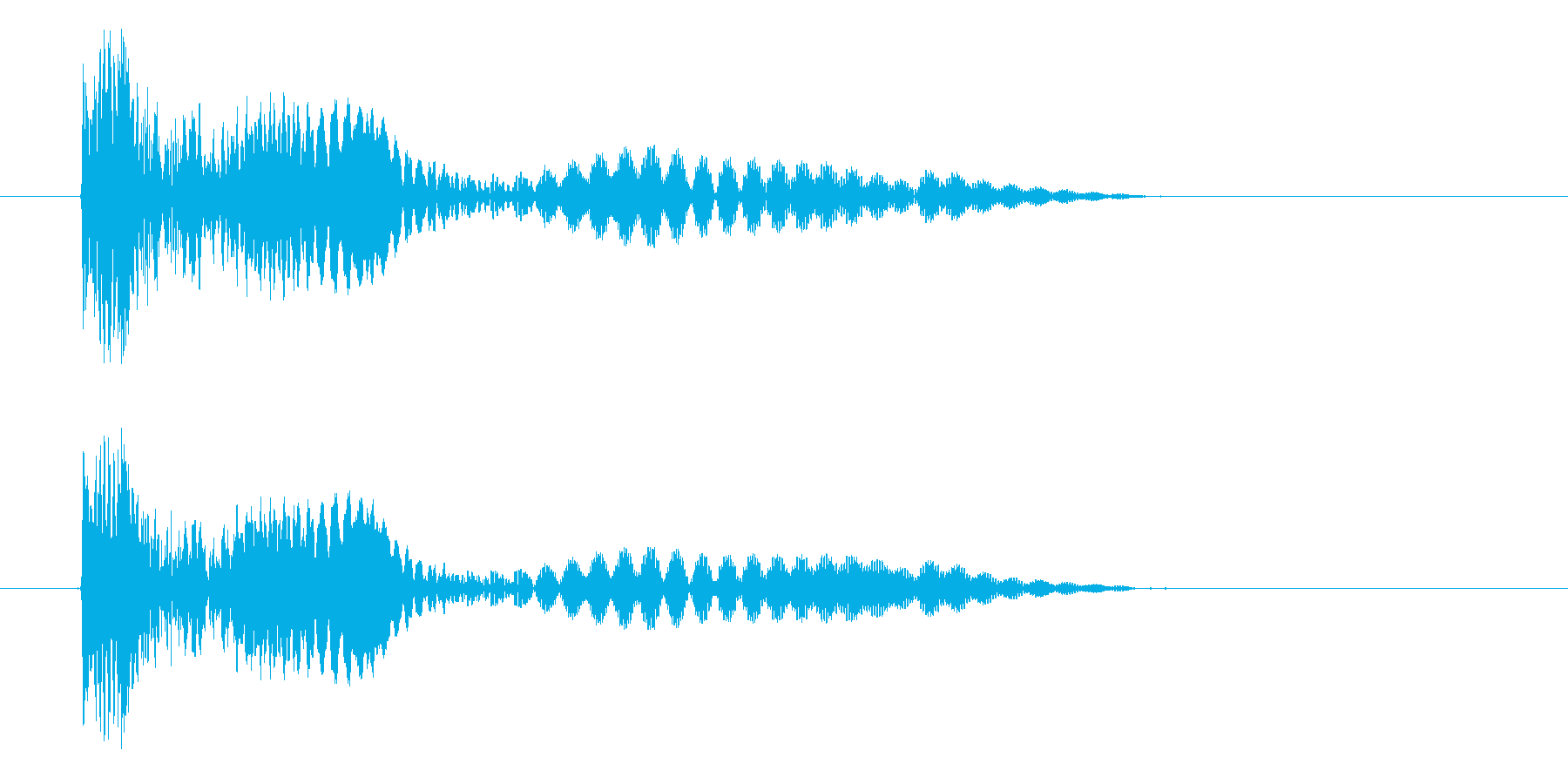 ぼーよよん、と低く鈍く下がる音です。の再生済みの波形