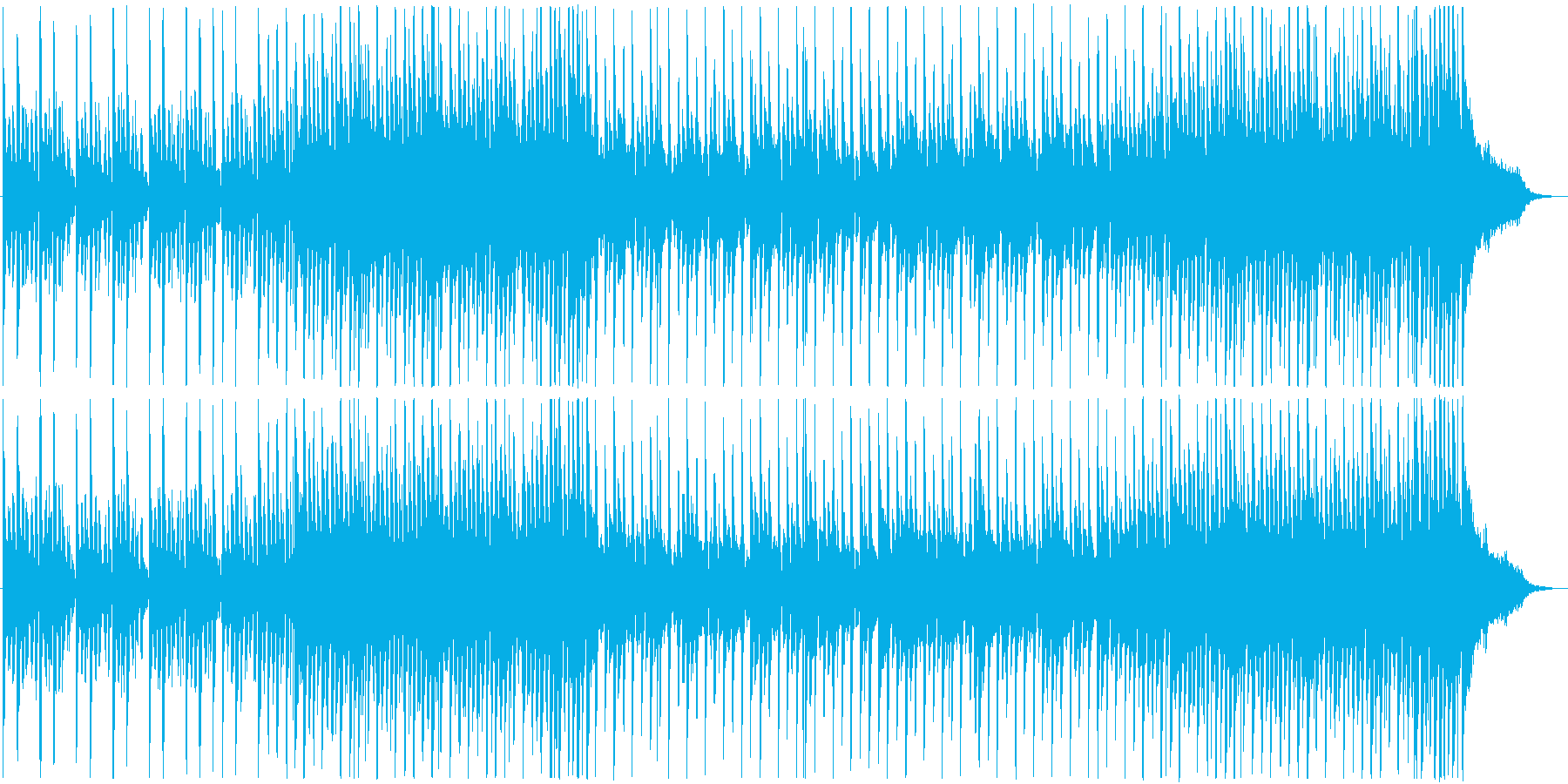 活気や元気のある明るいピアノの曲の再生済みの波形