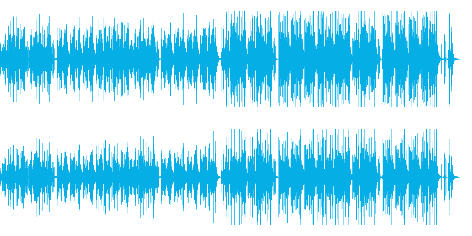 キュートでほのぼのした楽曲B:フル版の再生済みの波形