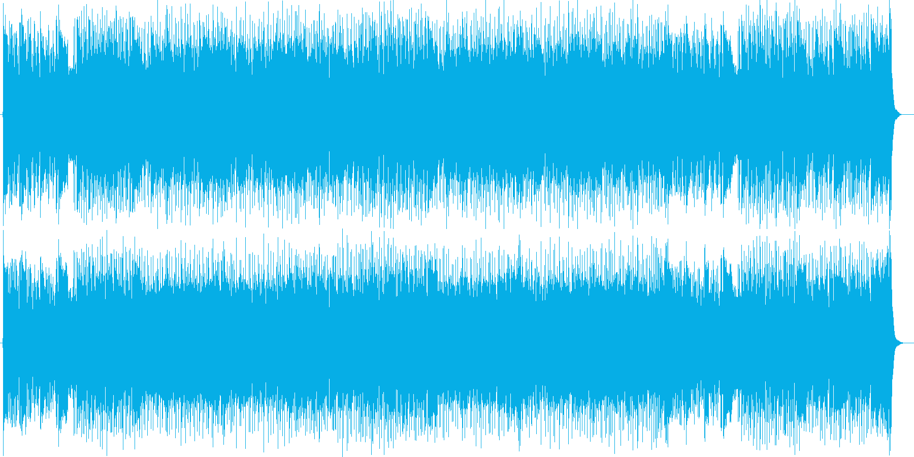 前向きで軽快な明るいシンセサイザーの曲の再生済みの波形