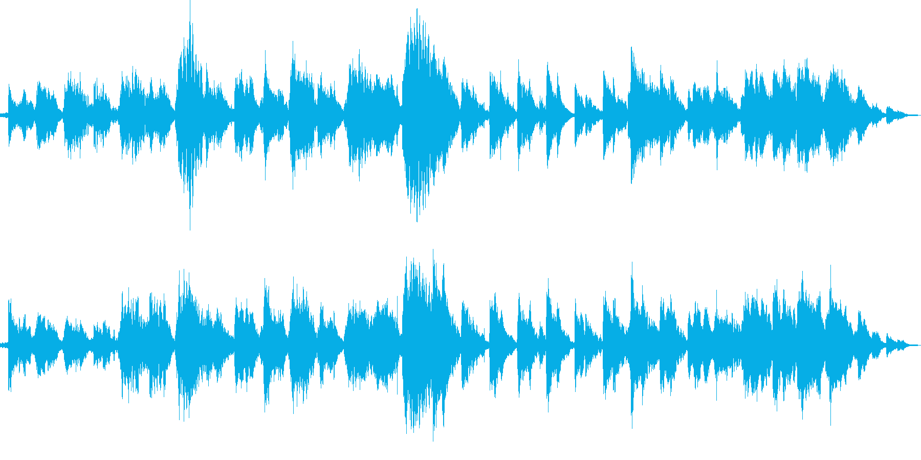 おだやかで長調の環境音楽の再生済みの波形