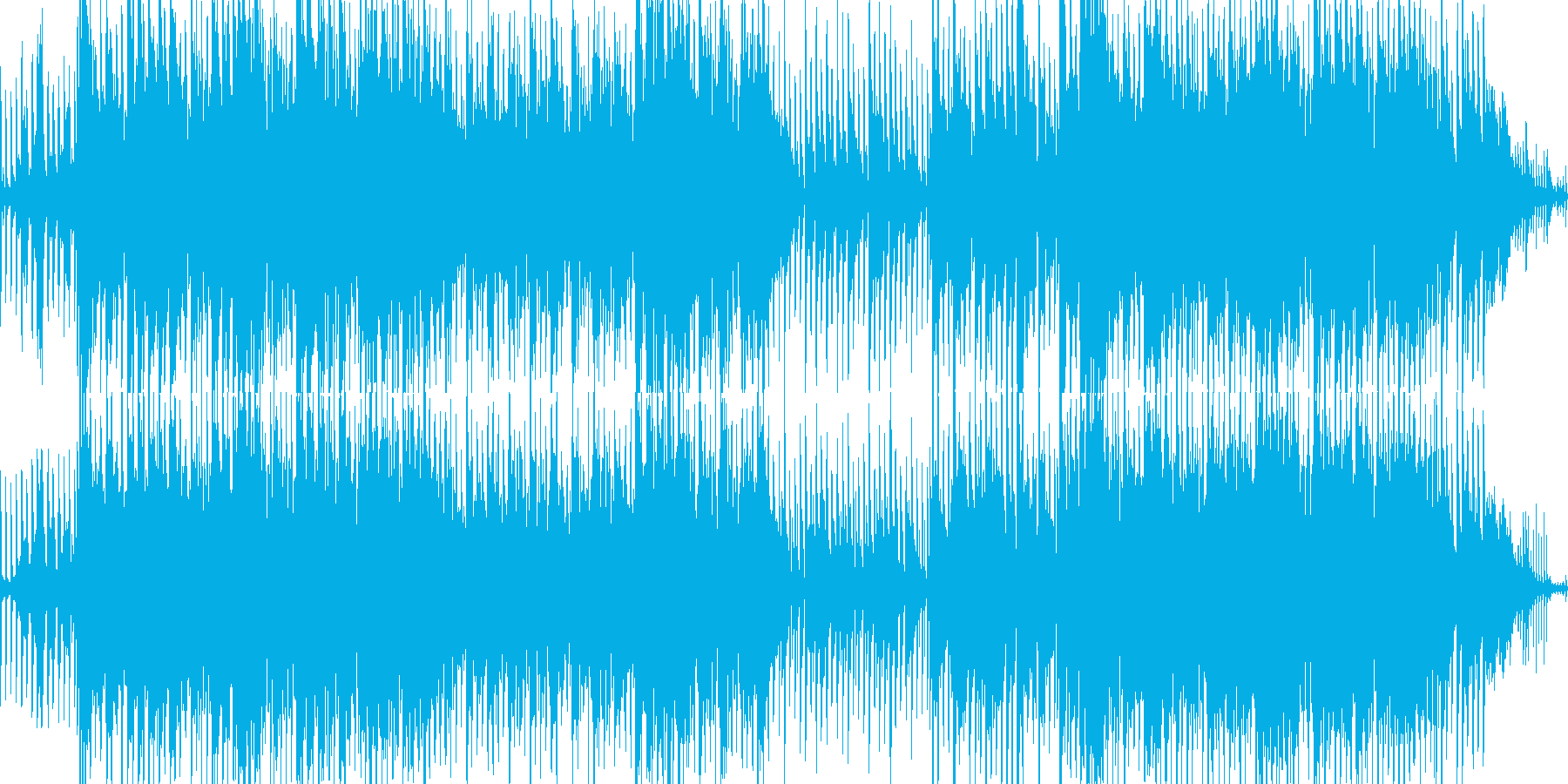 テンポの良い勇壮な曲の再生済みの波形