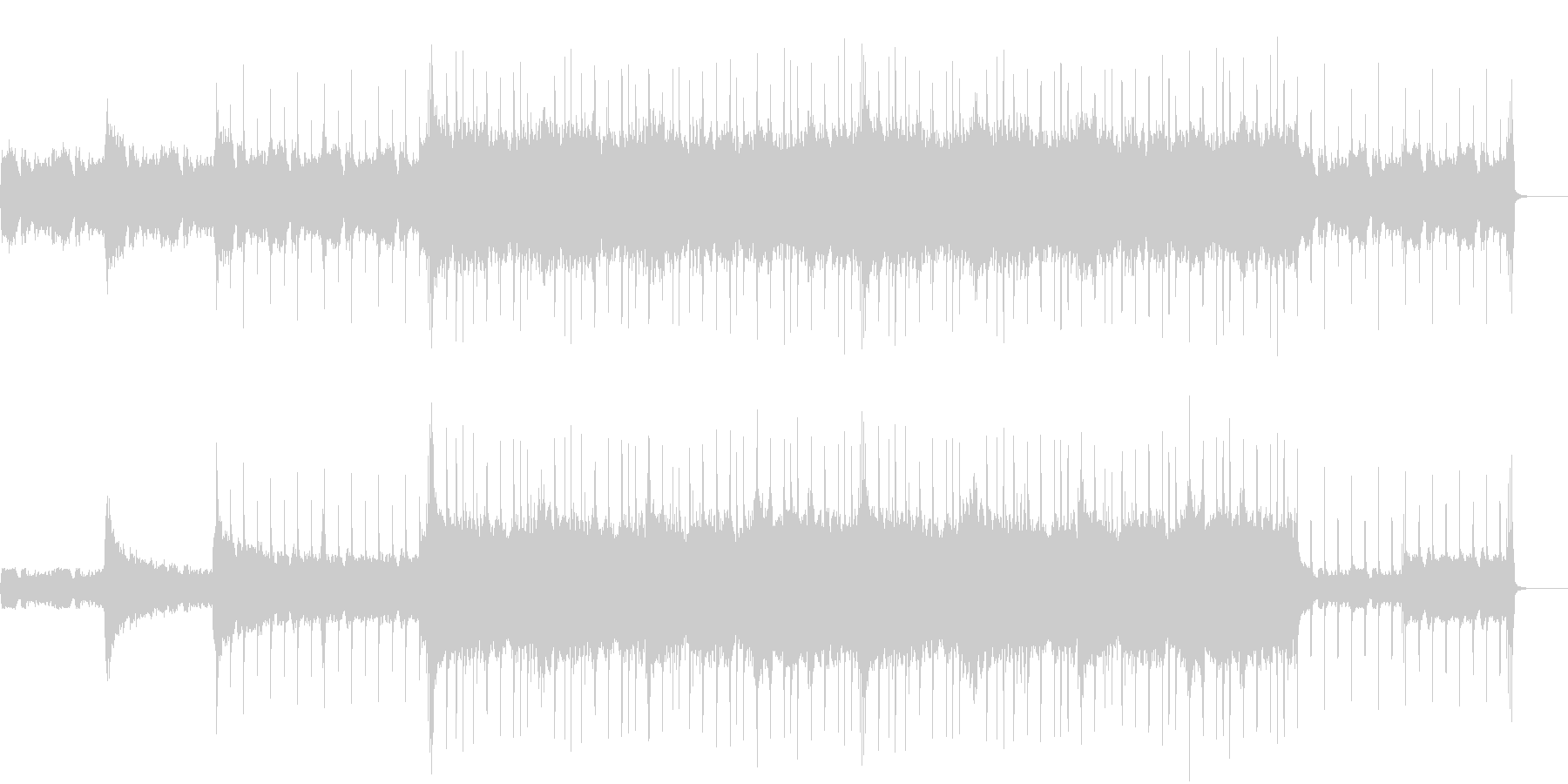 ギターとストリングスの力強い楽曲の未再生の波形