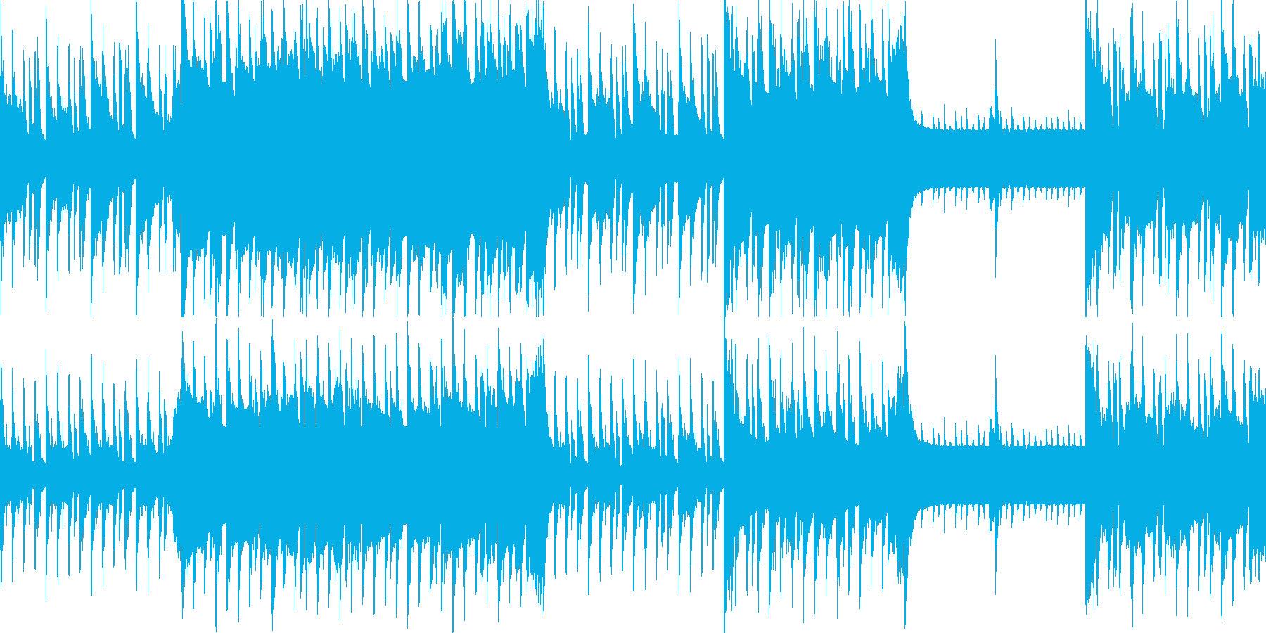 近未来的でポップなゲームなどで使える曲の再生済みの波形