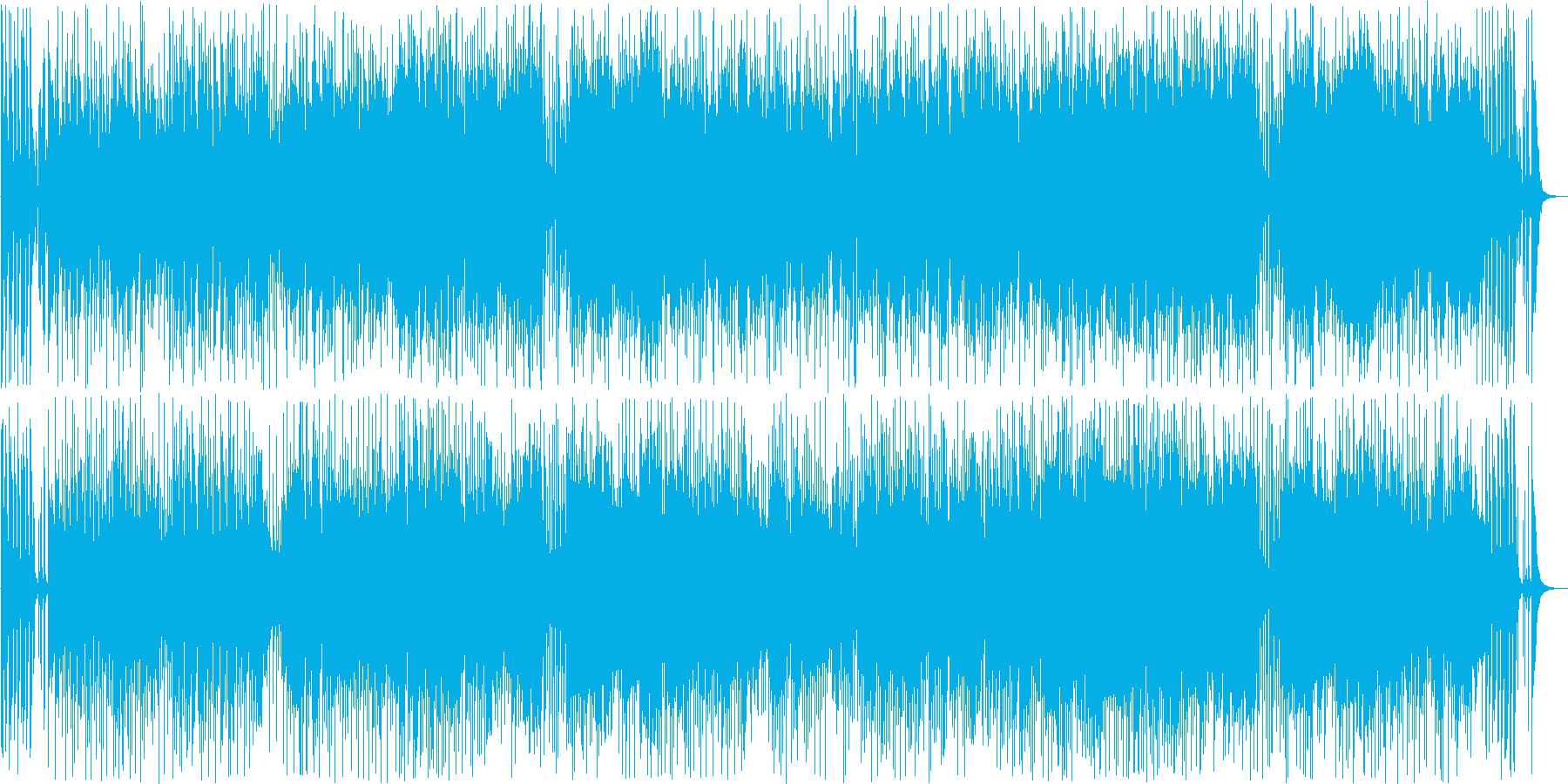 弾むように楽しげなボサノヴァ曲の再生済みの波形