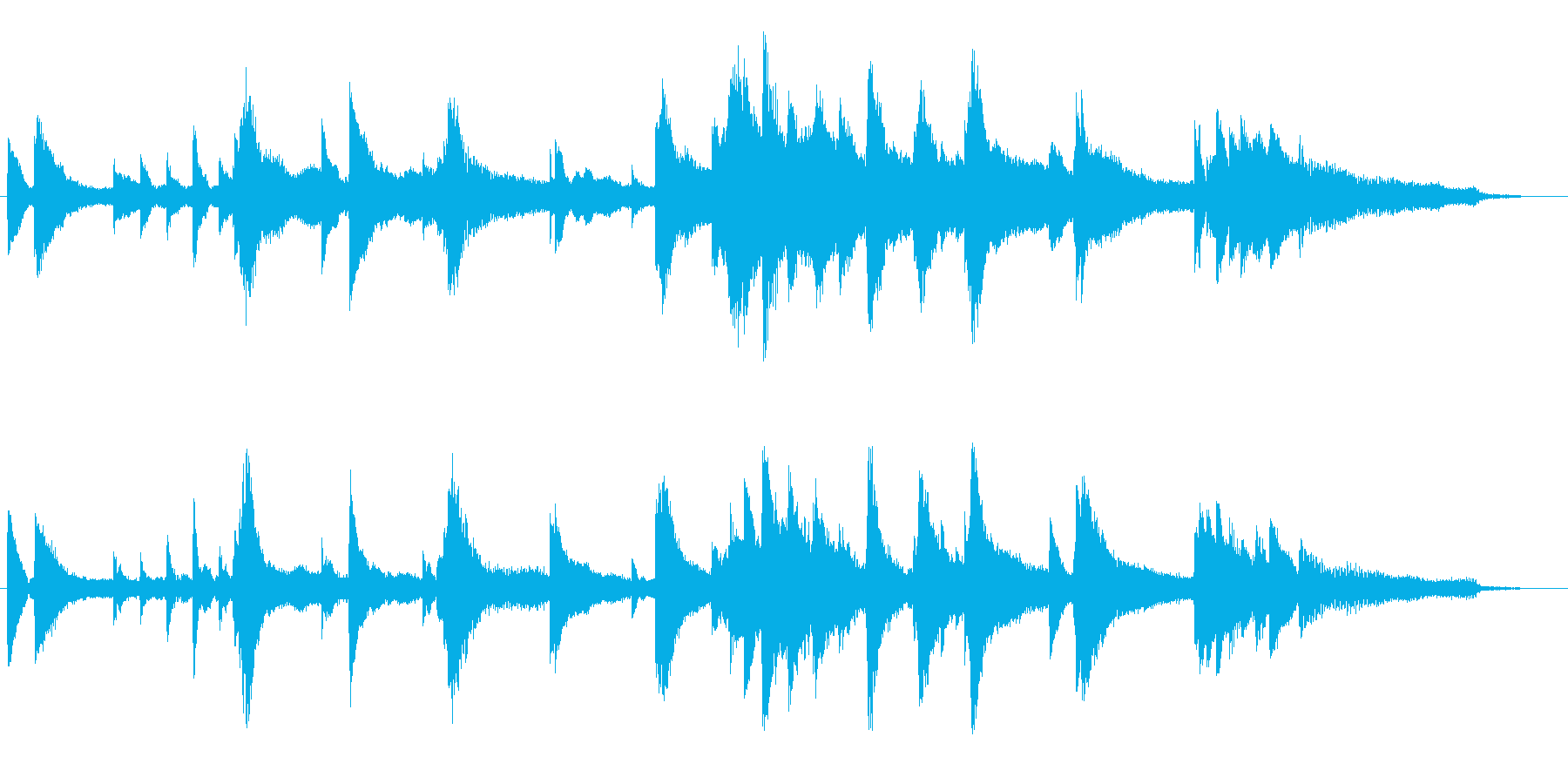 30秒CM/企業VP用。幻想的なピアノ曲の再生済みの波形