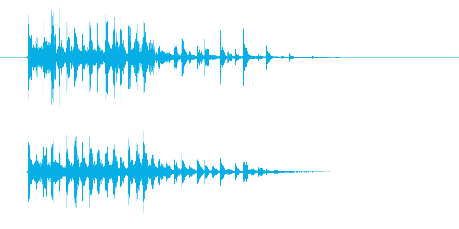 疾走感のあるテクノ音楽の再生済みの波形