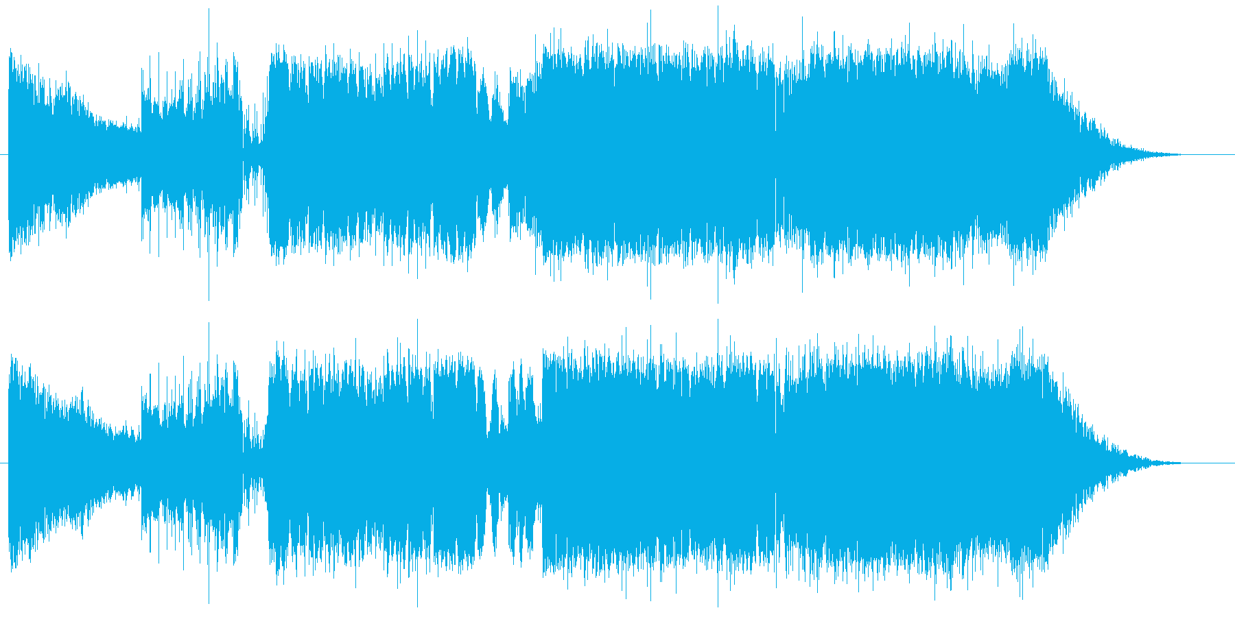 ハードなトランス色のオープニング曲の再生済みの波形