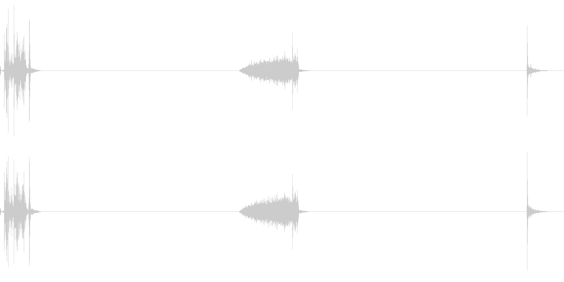 割り箸の袋を破って出して割る音の未再生の波形
