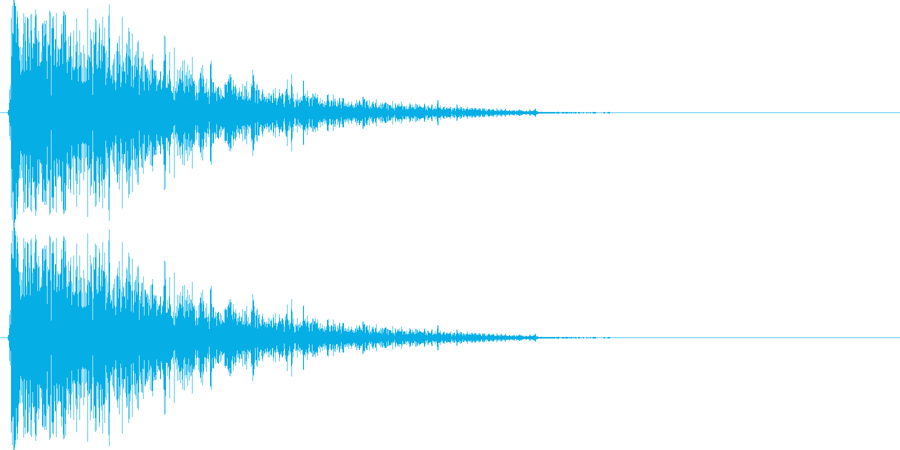 ファミコン風の爆発音ですの再生済みの波形
