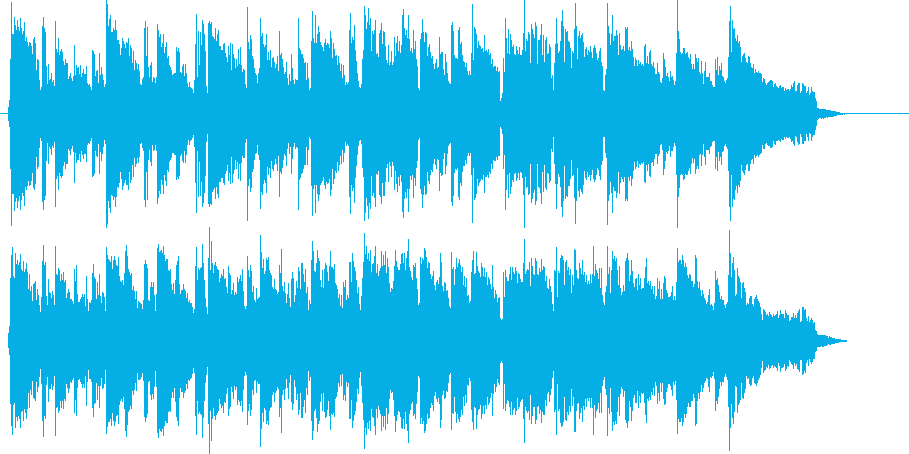 高音の小気味好いリズムの短めの曲の再生済みの波形