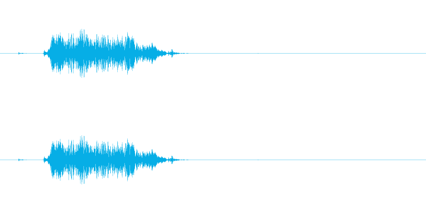 ゲームやアニメ向けの噛み付き音。の再生済みの波形