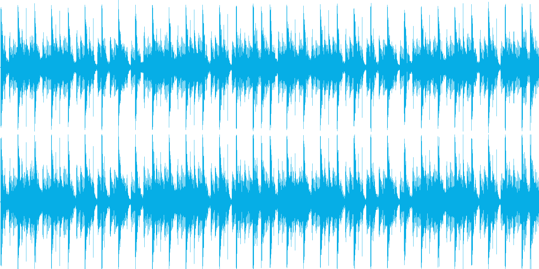 ハウスのリズムを基本にした楽曲です。の再生済みの波形