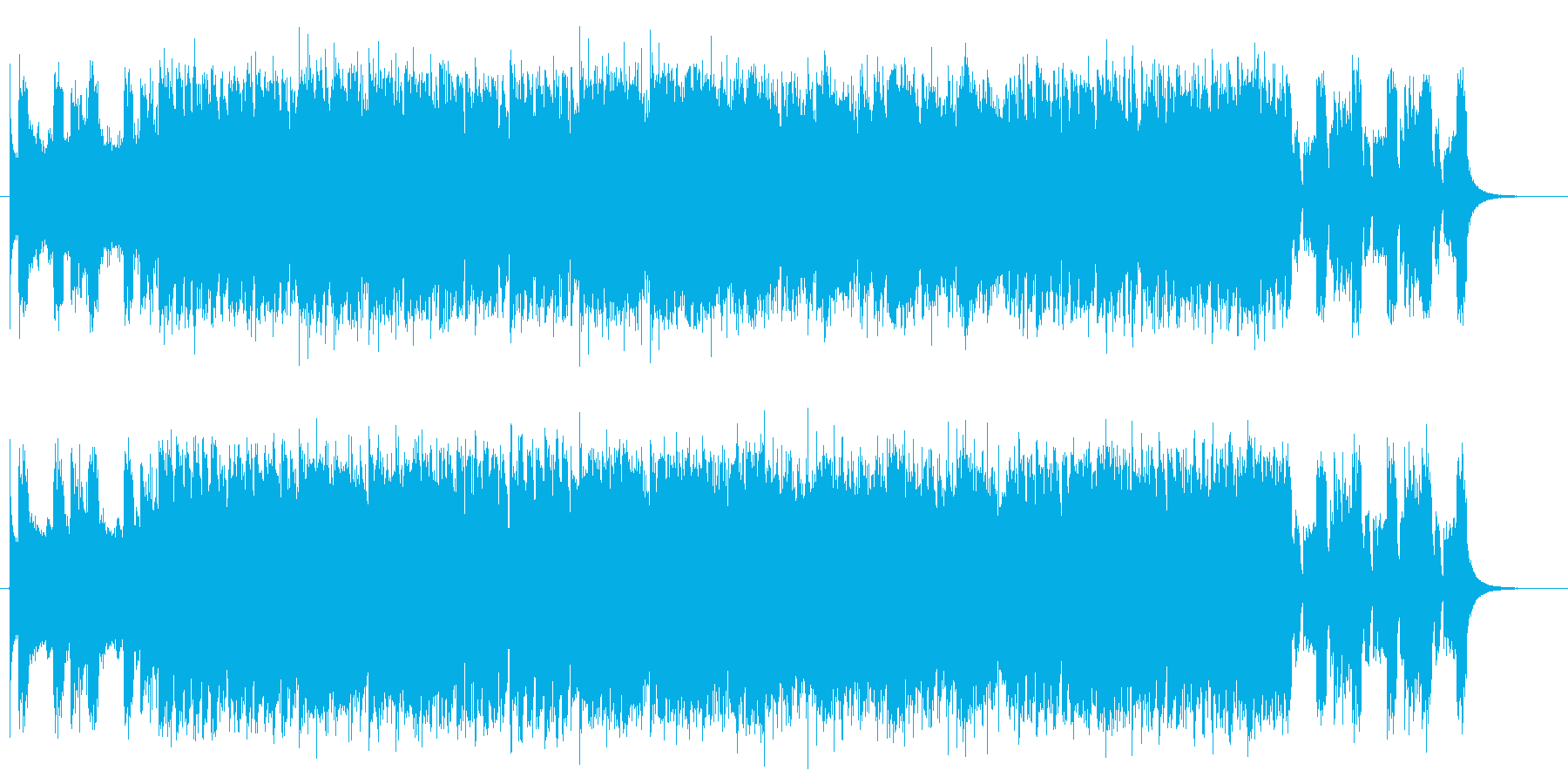激しく勢いあるギターによるハードロックの再生済みの波形