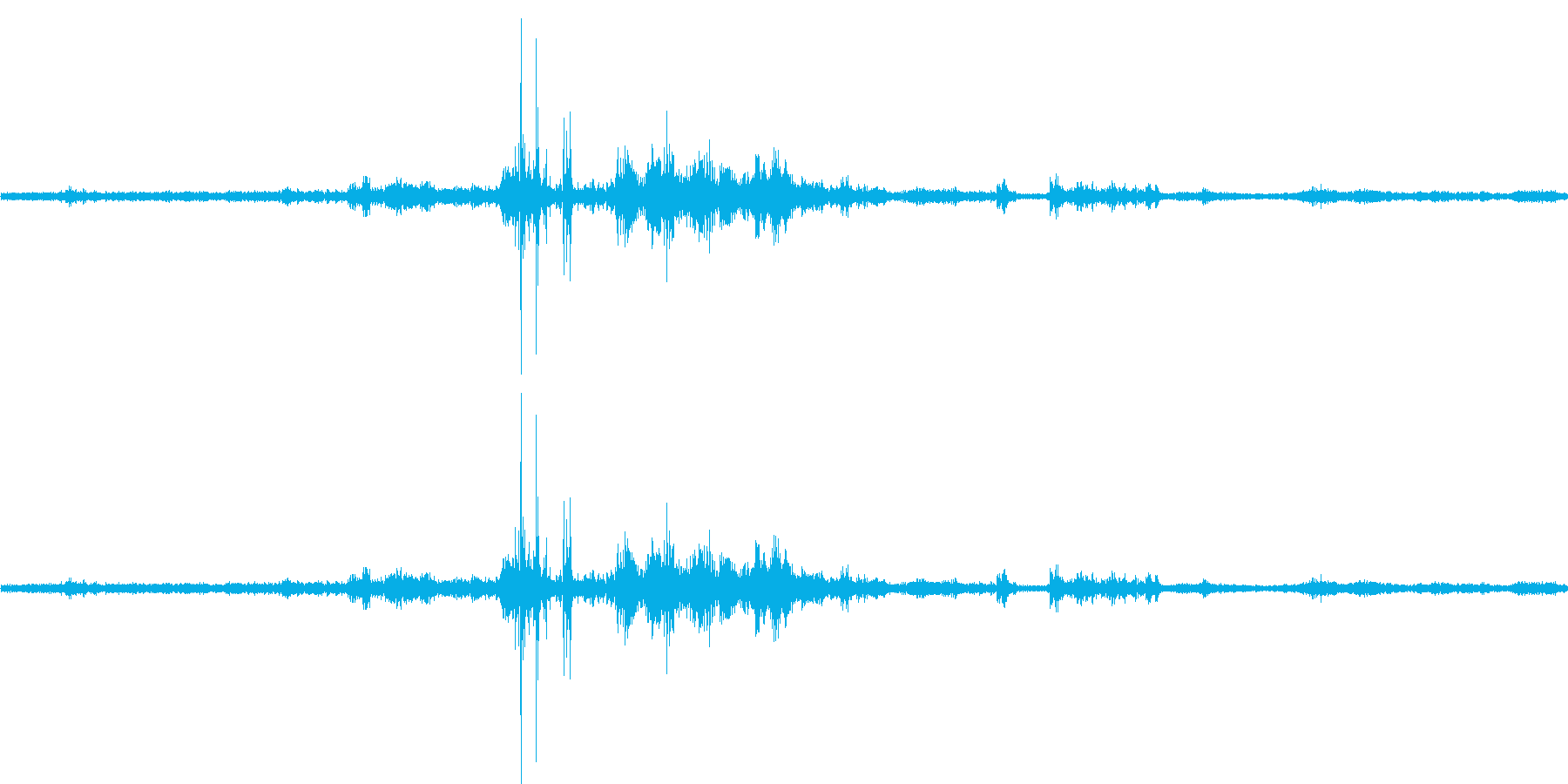 【生音】雷10 - 風と雷と通行音 「…の再生済みの波形