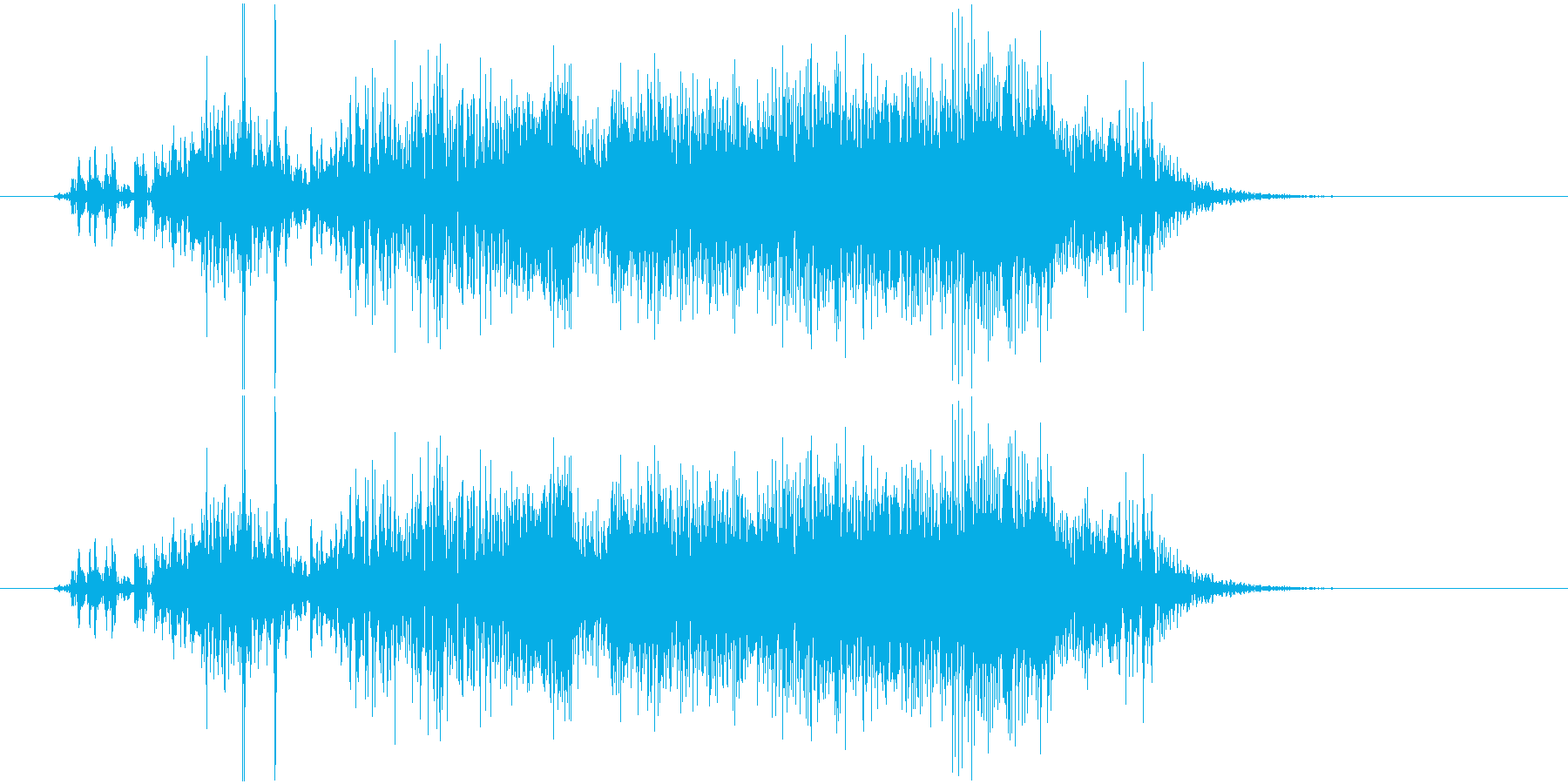 チャックの開け閉め音の再生済みの波形