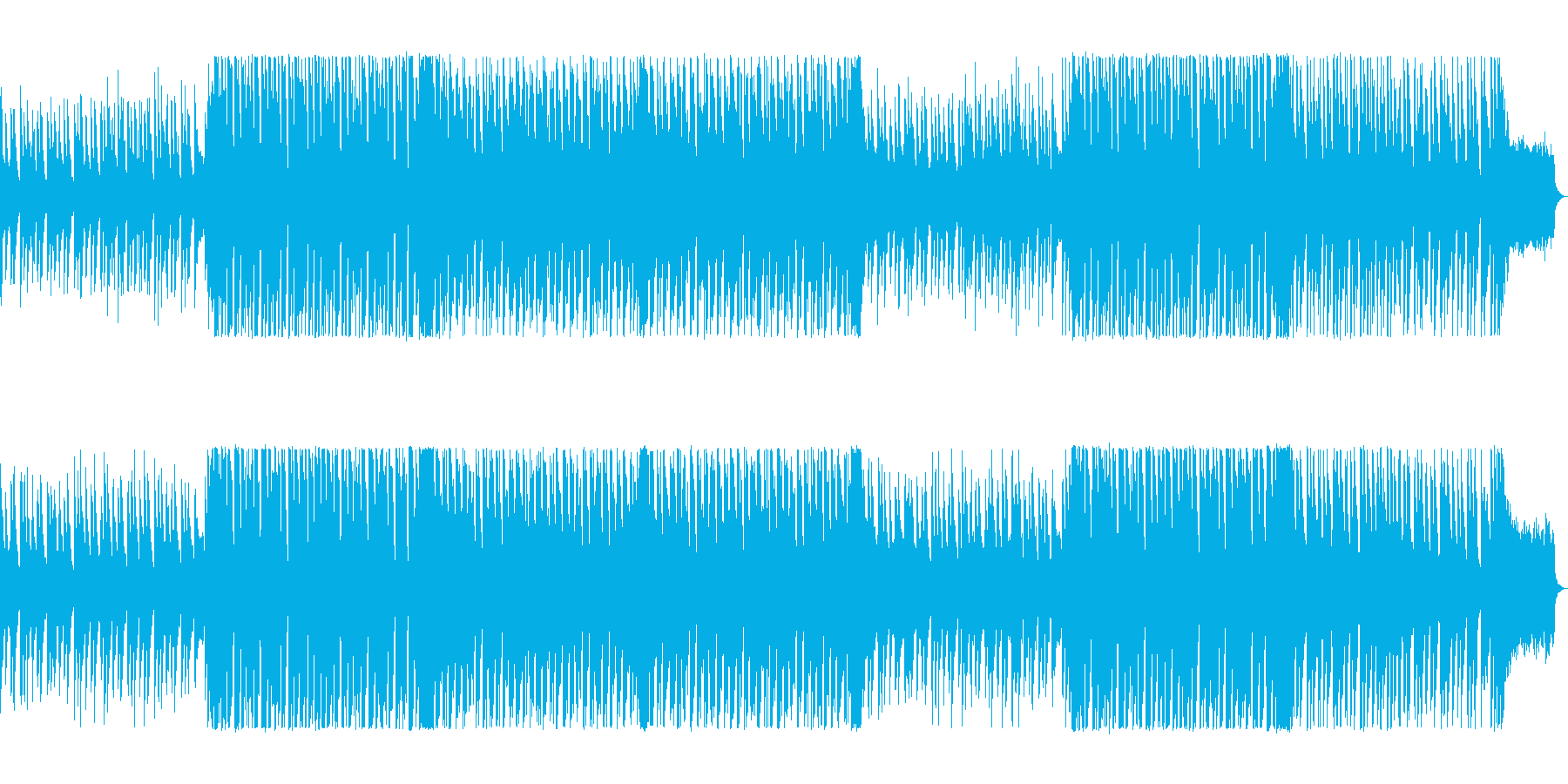 ポップで気分が弾むシンセサイザーの曲の再生済みの波形