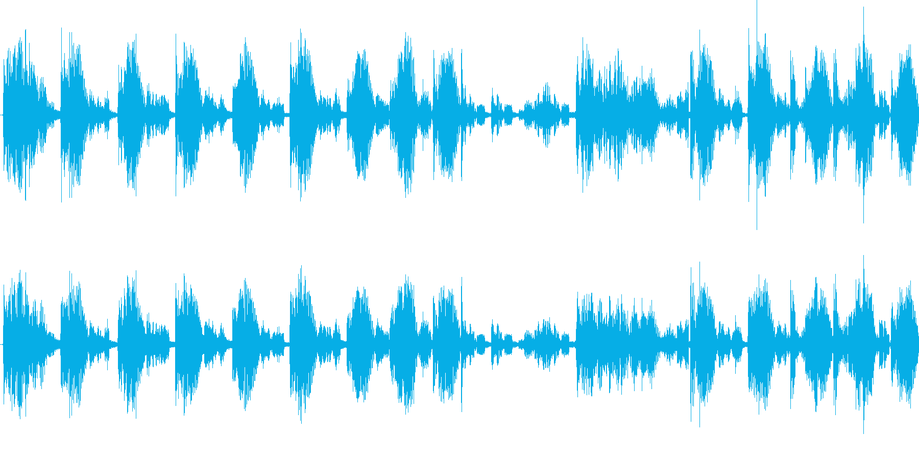 リズミックなイメージをした楽曲です。の再生済みの波形