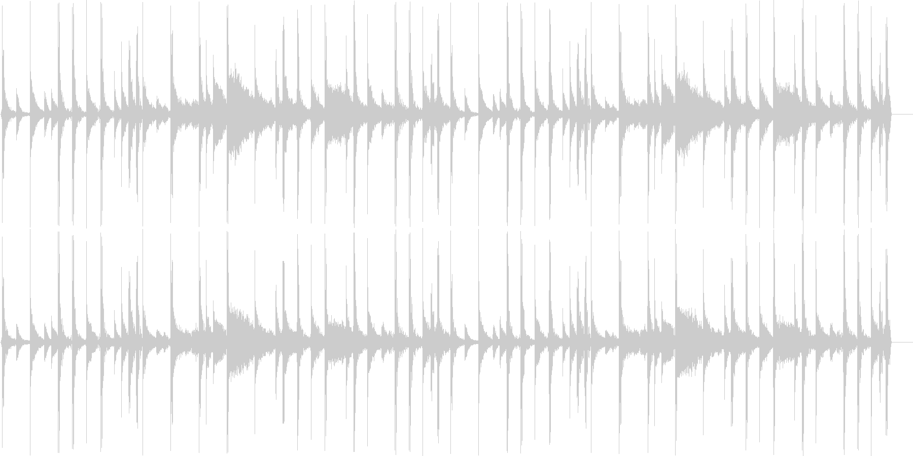 ロック向け生ドラムループ 100bpm の未再生の波形