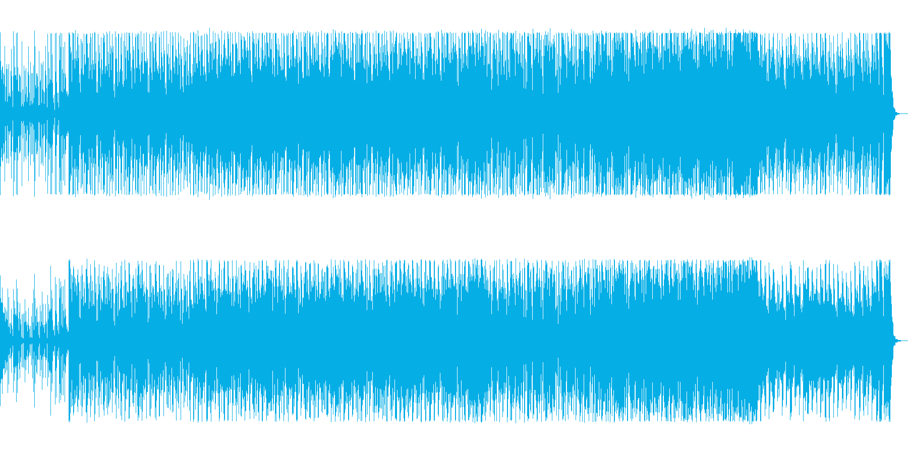 サンバの様なブラジリアンの4つ打ちの曲の再生済みの波形