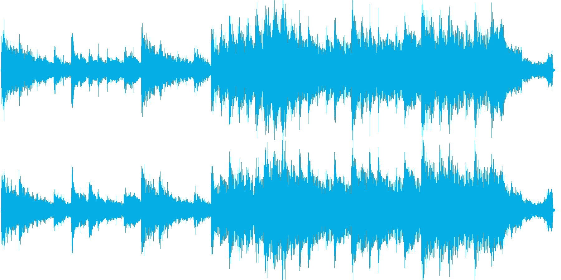 ピアノで都会的な朝をテーマにした明るい曲の再生済みの波形