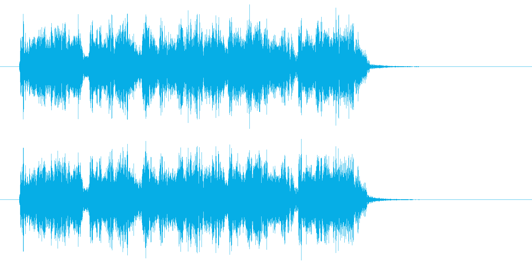 スピード感があるギター曲の再生済みの波形