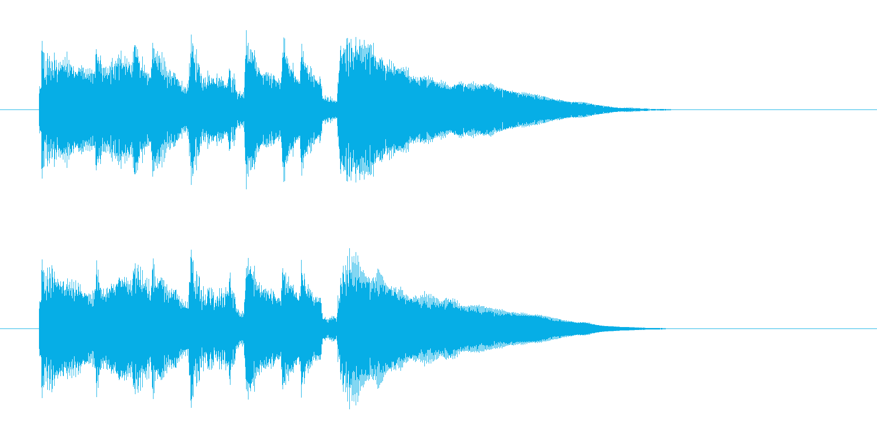 滑らかですっきりしたピアノの短い曲の再生済みの波形