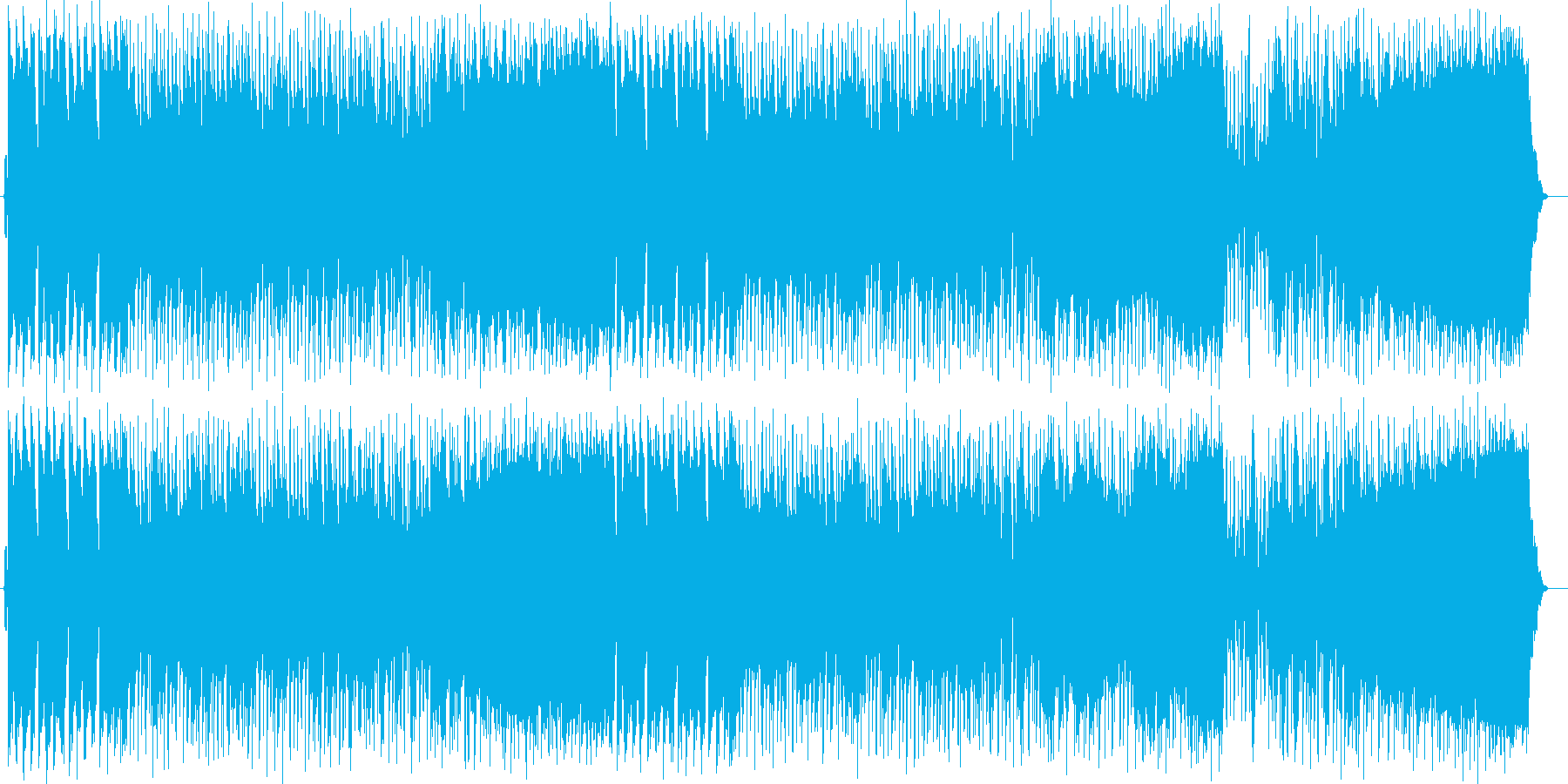 かっこいいギターの効いたロックな曲の再生済みの波形