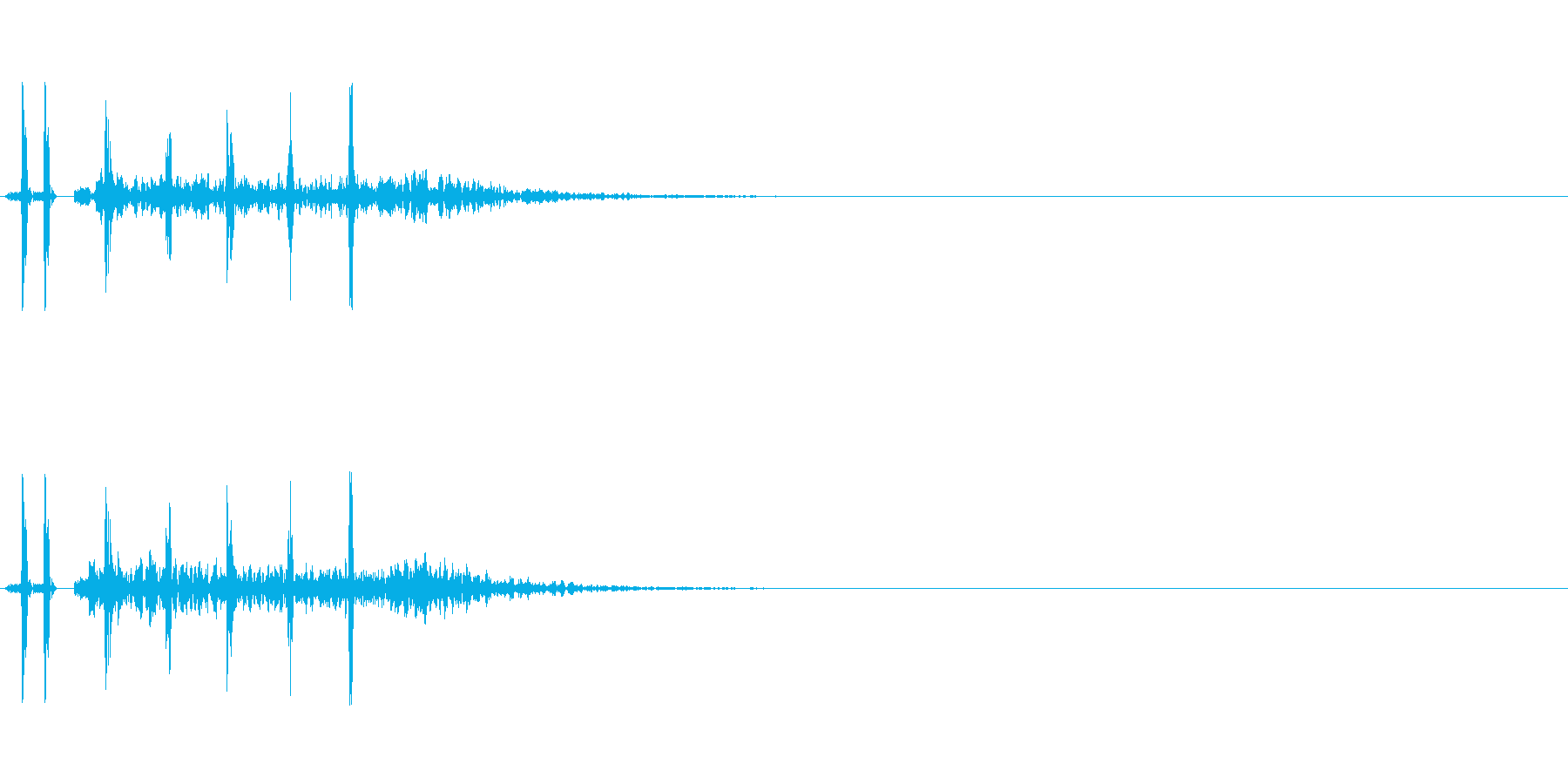 発砲音 3連射の再生済みの波形