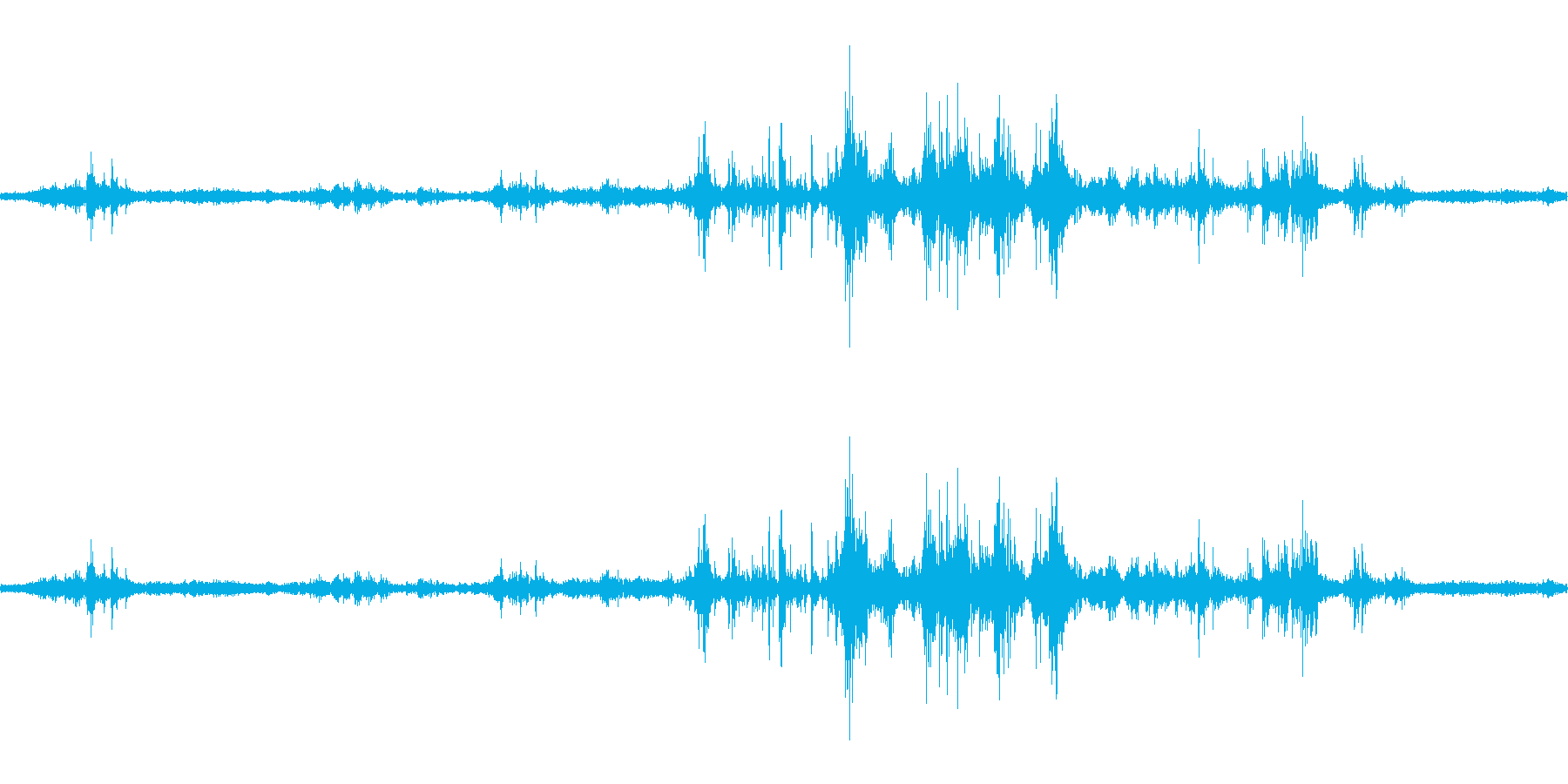 【生音】雷5 - 風と雷と通行音 「ざ…の再生済みの波形