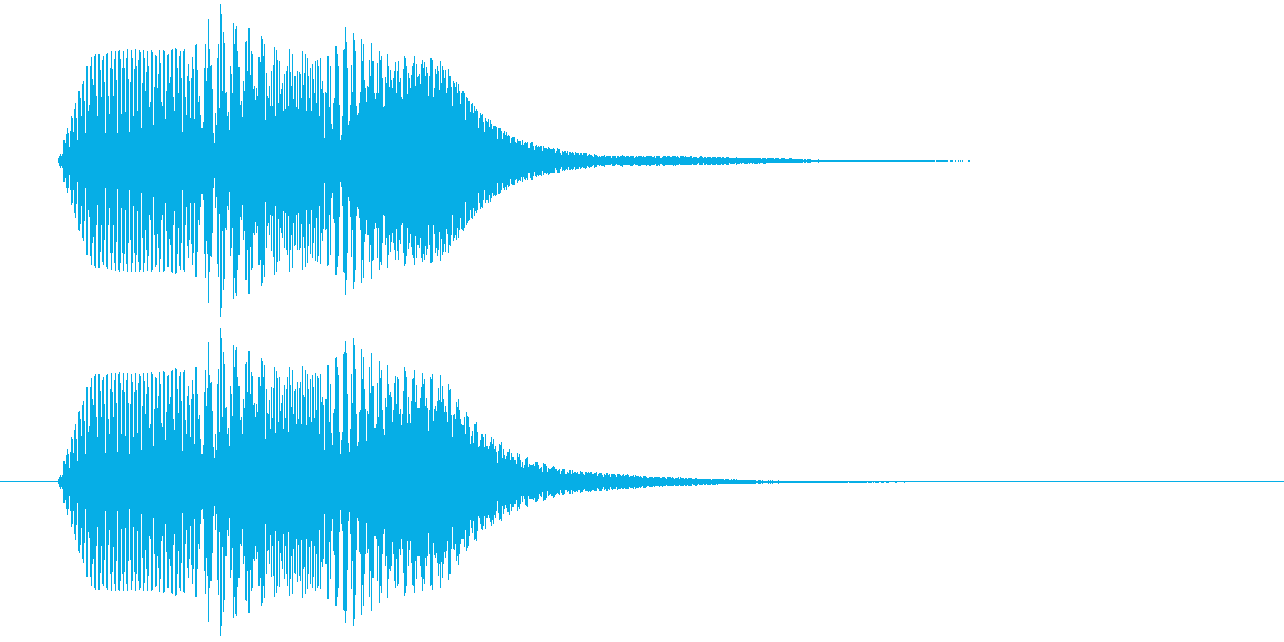 短いボタン音です。の再生済みの波形