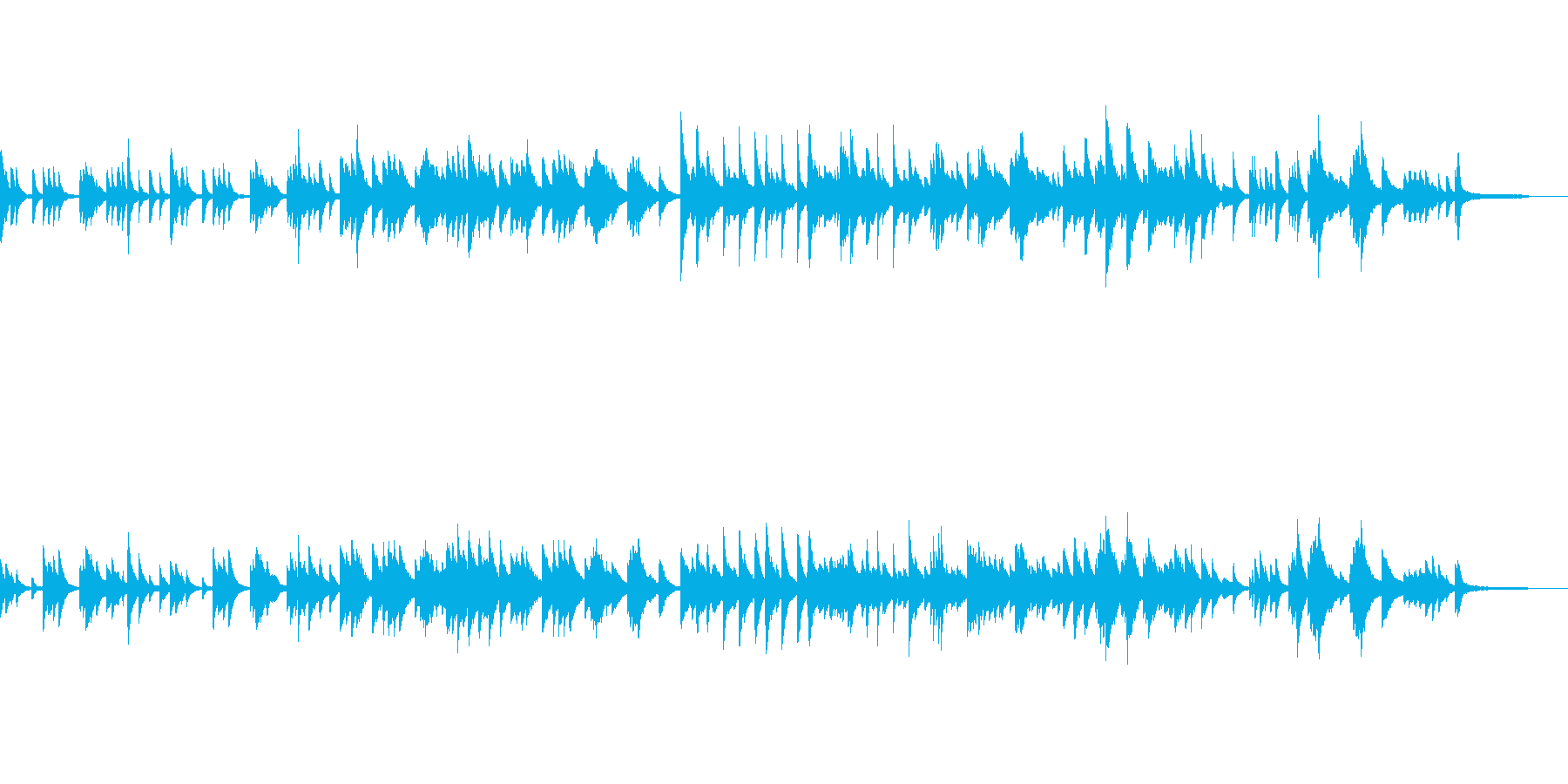少し切なげなピアノ曲の再生済みの波形
