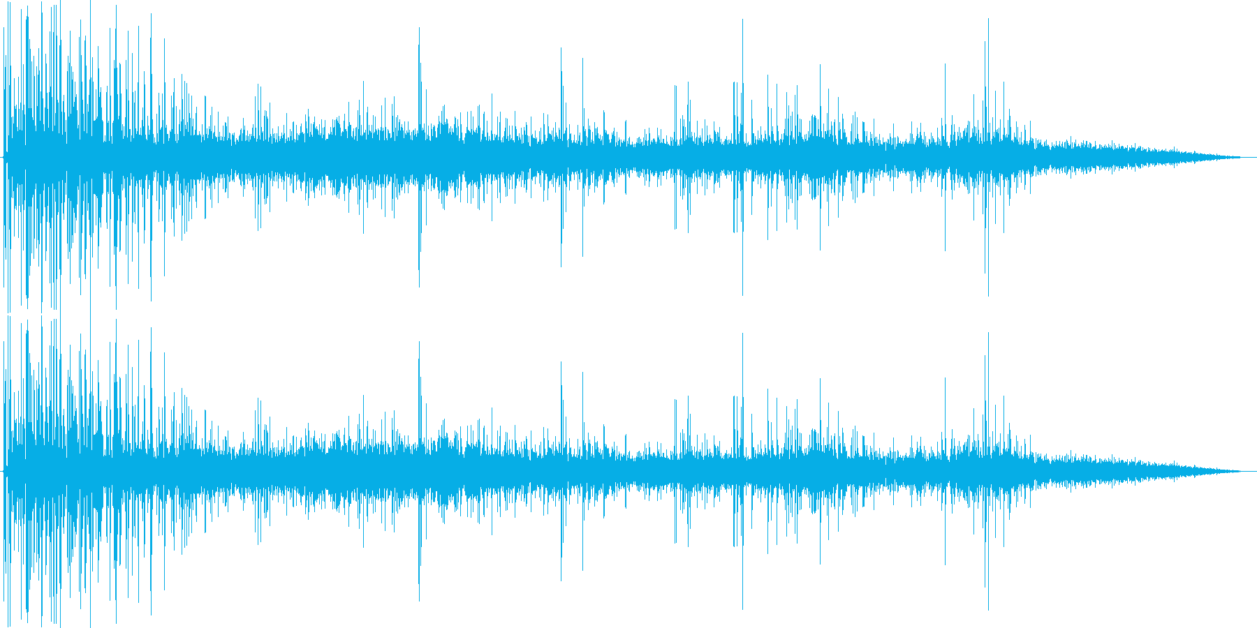ビール等をコップに注ぐ時のおいしそうな音の再生済みの波形