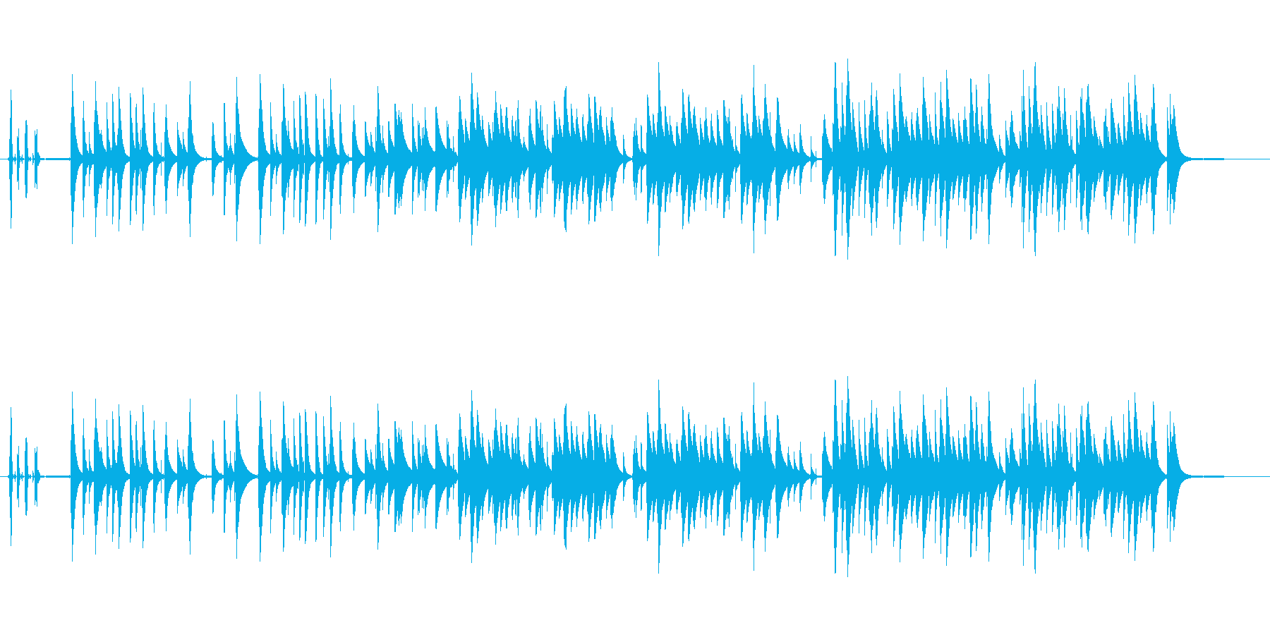 哀愁のある悲しい曲調のオルゴール曲の再生済みの波形