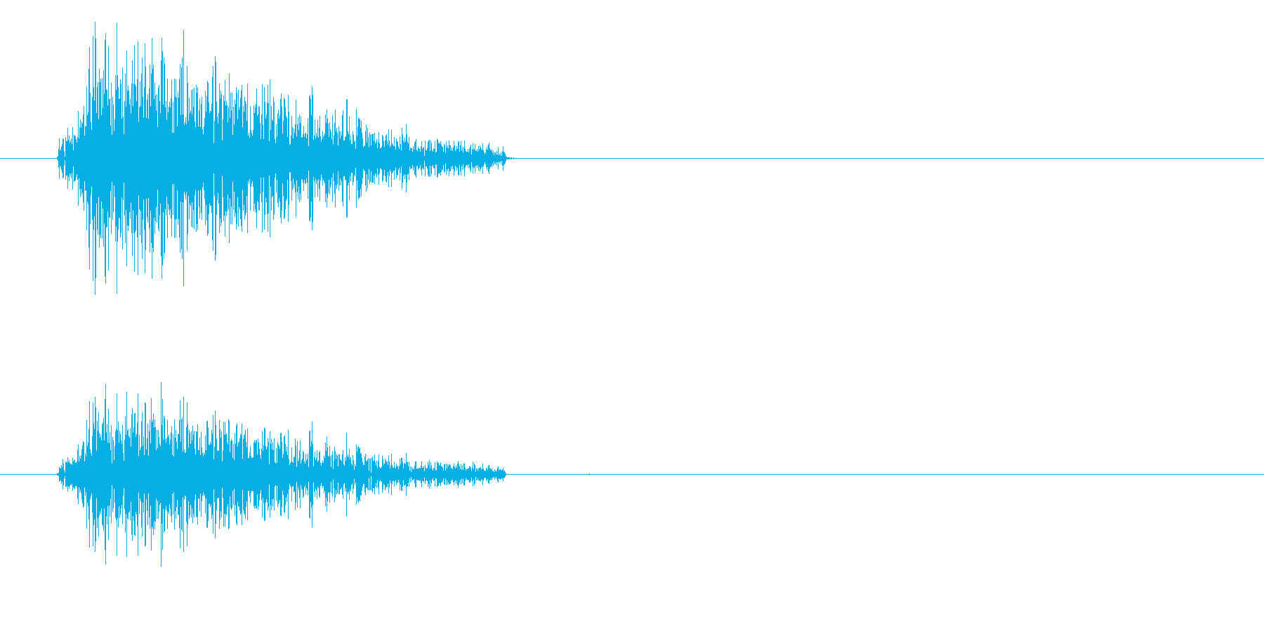 ドラムセット スネアの音の再生済みの波形