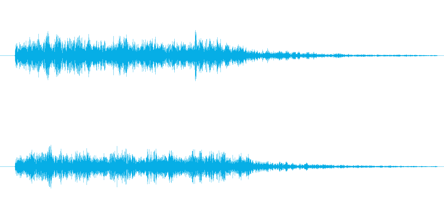 スネアロール_短い_リバーブありの再生済みの波形