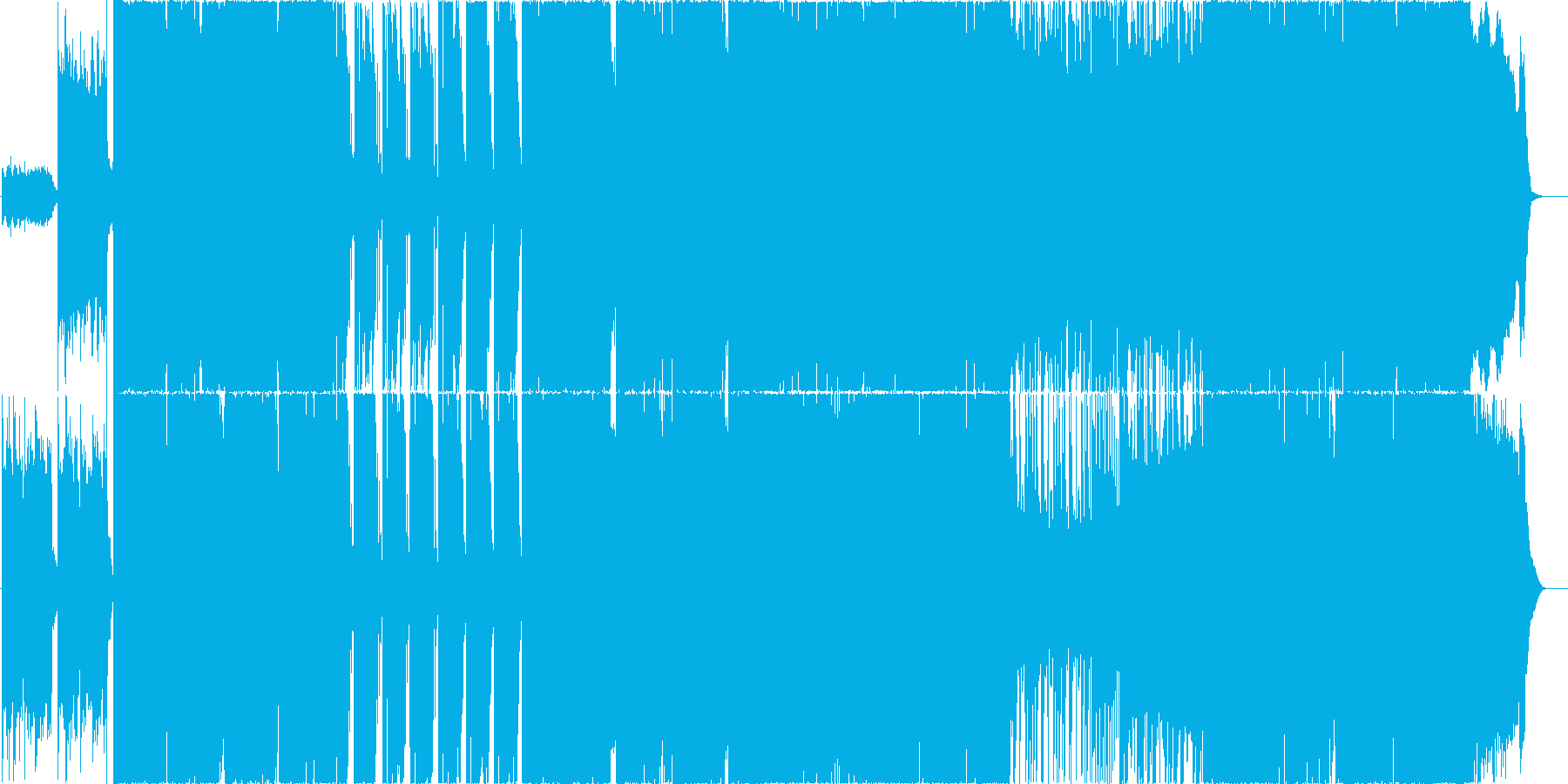 ハードロック風ギターインストの再生済みの波形