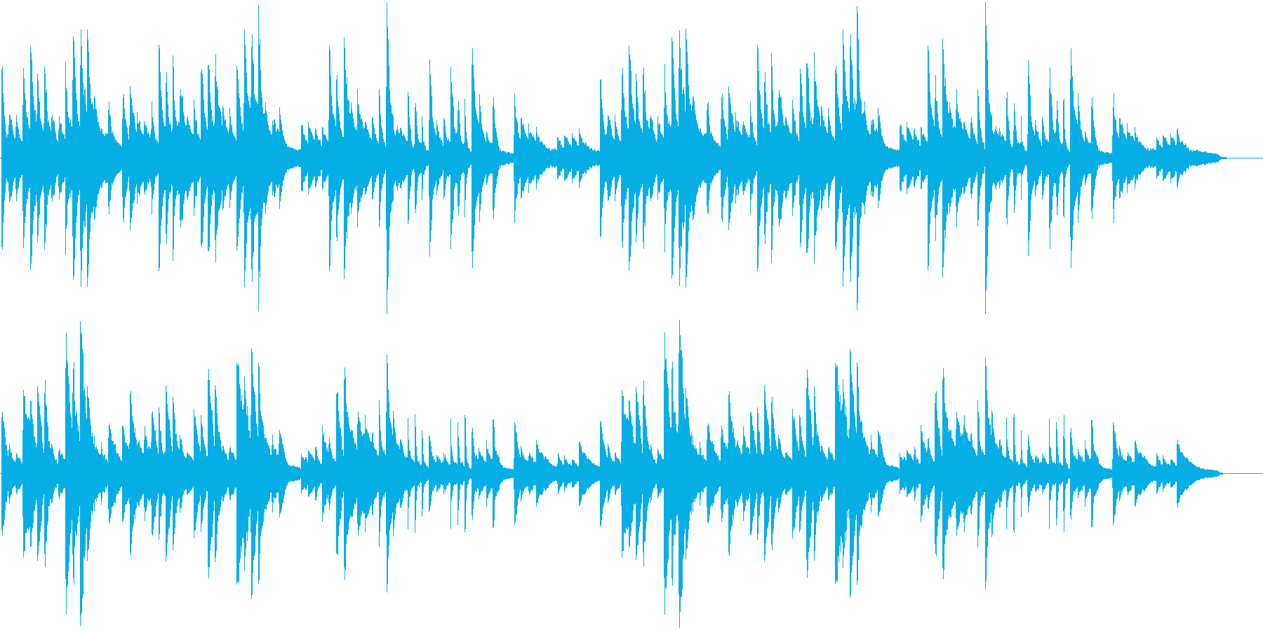 ポストクラシカル系ピアノ曲の再生済みの波形