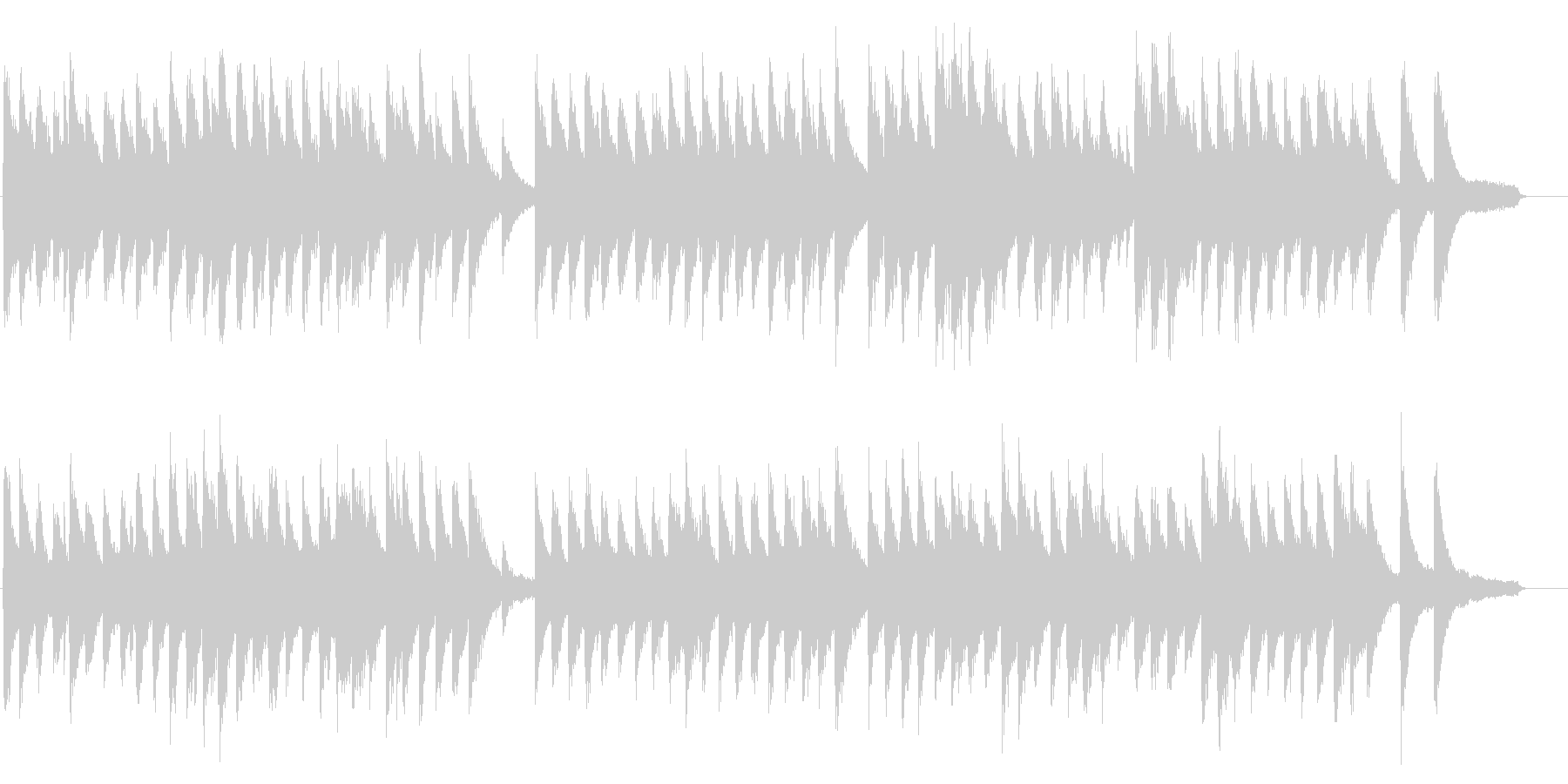 ひとりで寂しい様子を表したピアノ・ソロ曲の未再生の波形