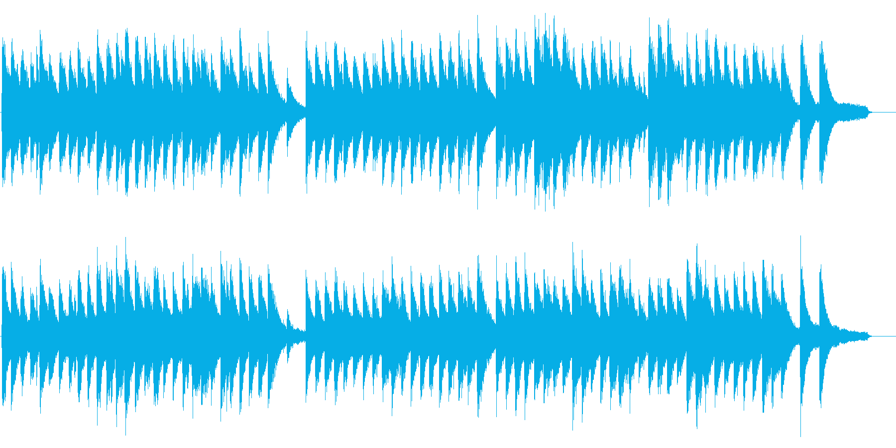 ひとりで寂しい様子を表したピアノ・ソロ曲の再生済みの波形