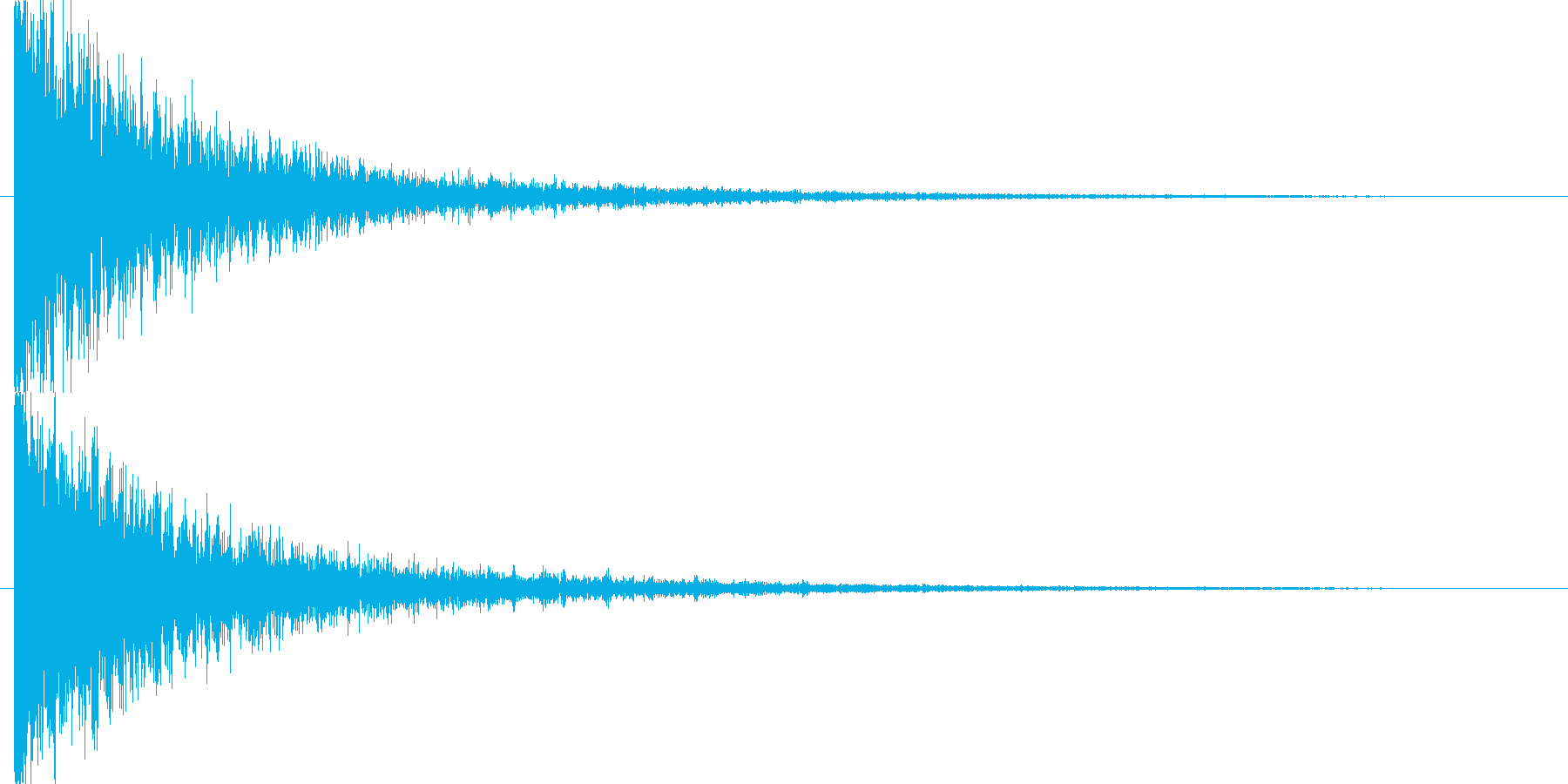 アタック音後に闇のようなアンビエント演出の再生済みの波形