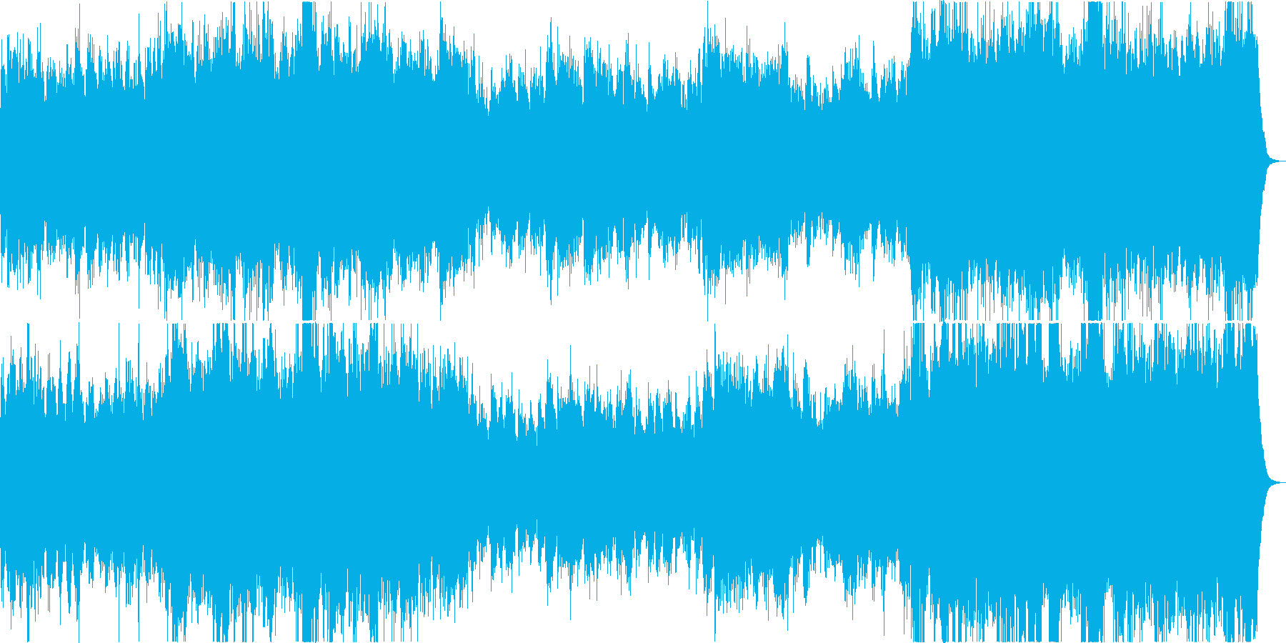 ファンタジー風の壮大なオーケストラ楽曲の再生済みの波形