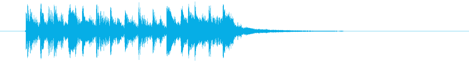 琴にリバーブがかかった音色の短い楽曲の再生済みの波形