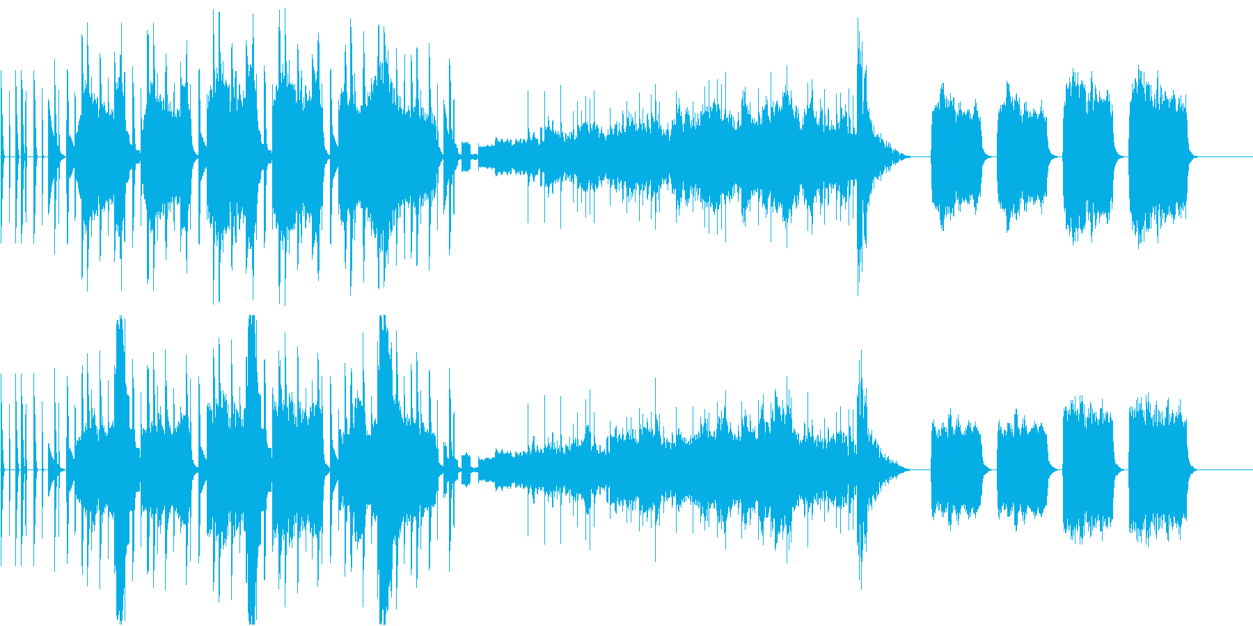 空虚で荒廃したような曲の再生済みの波形