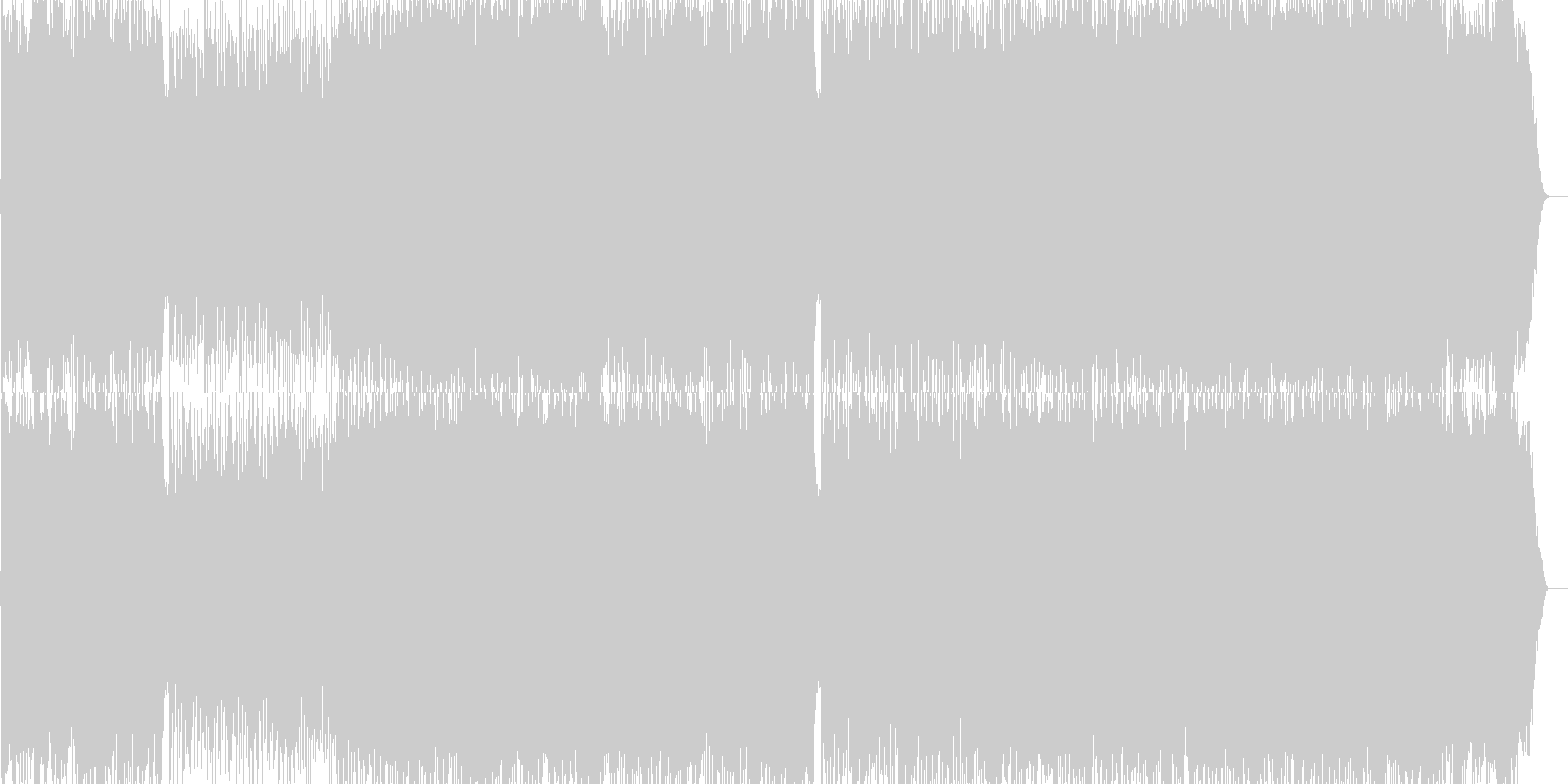 激しい 力強い アタック 場面転換の未再生の波形