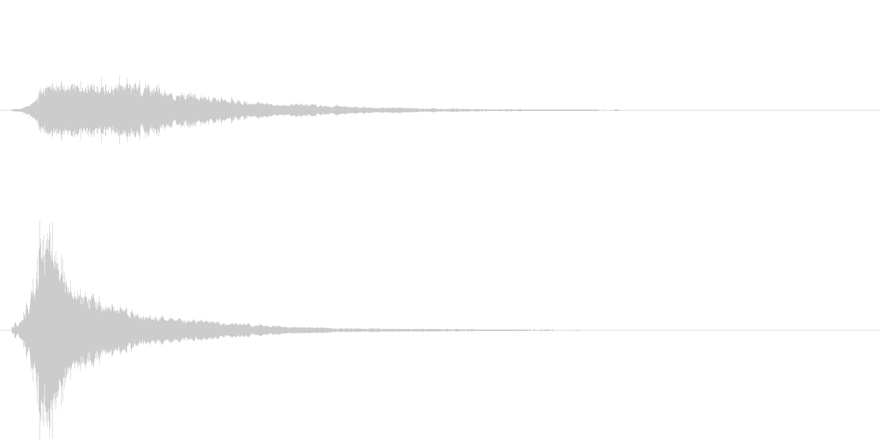 キラキラとピーン音が混ざった効果音の未再生の波形