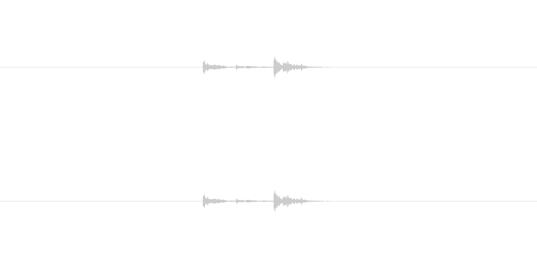 水の流れる排水口にコインを落とした音の未再生の波形