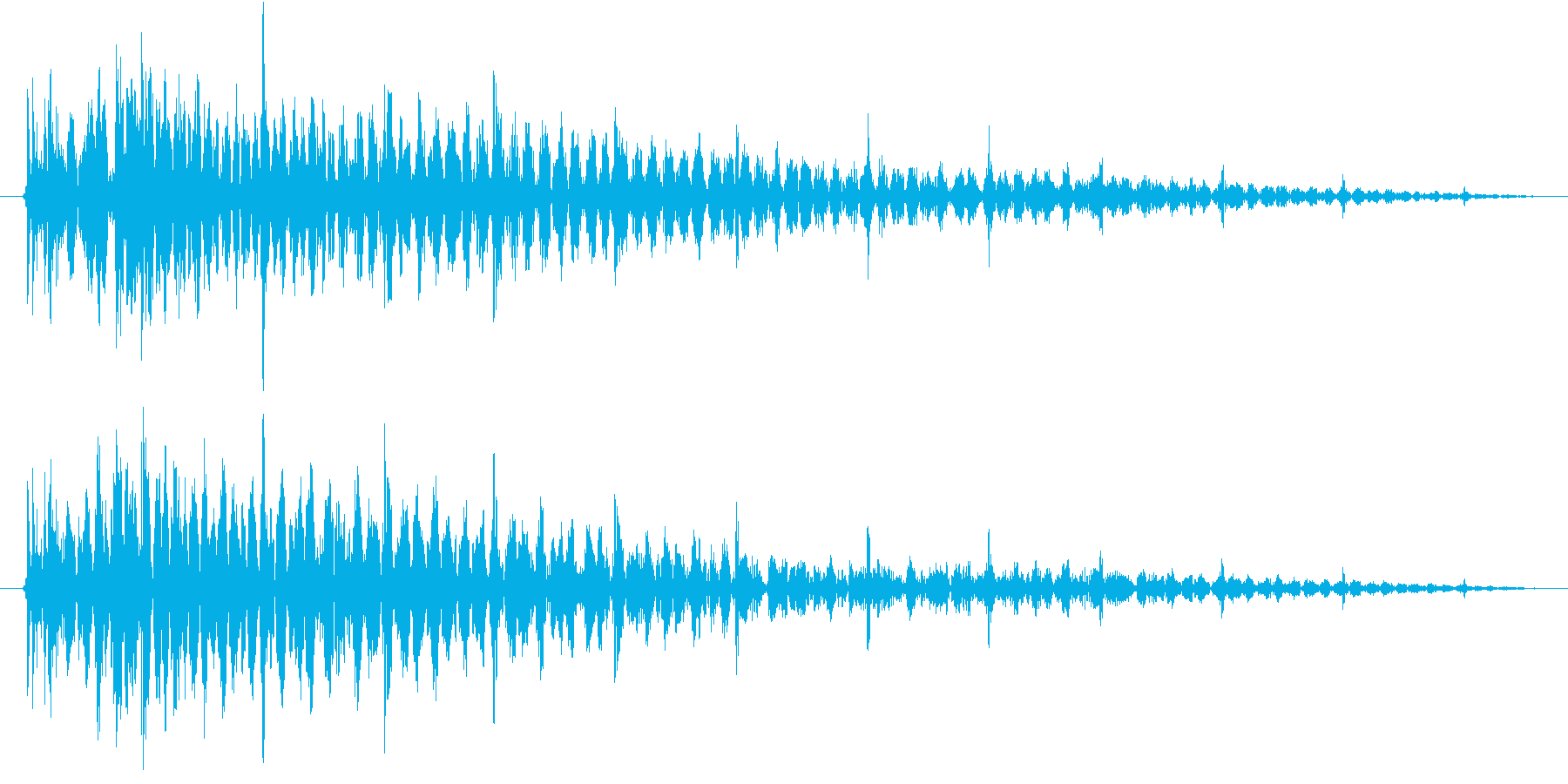 短めのノイジーな演出する音です。の再生済みの波形